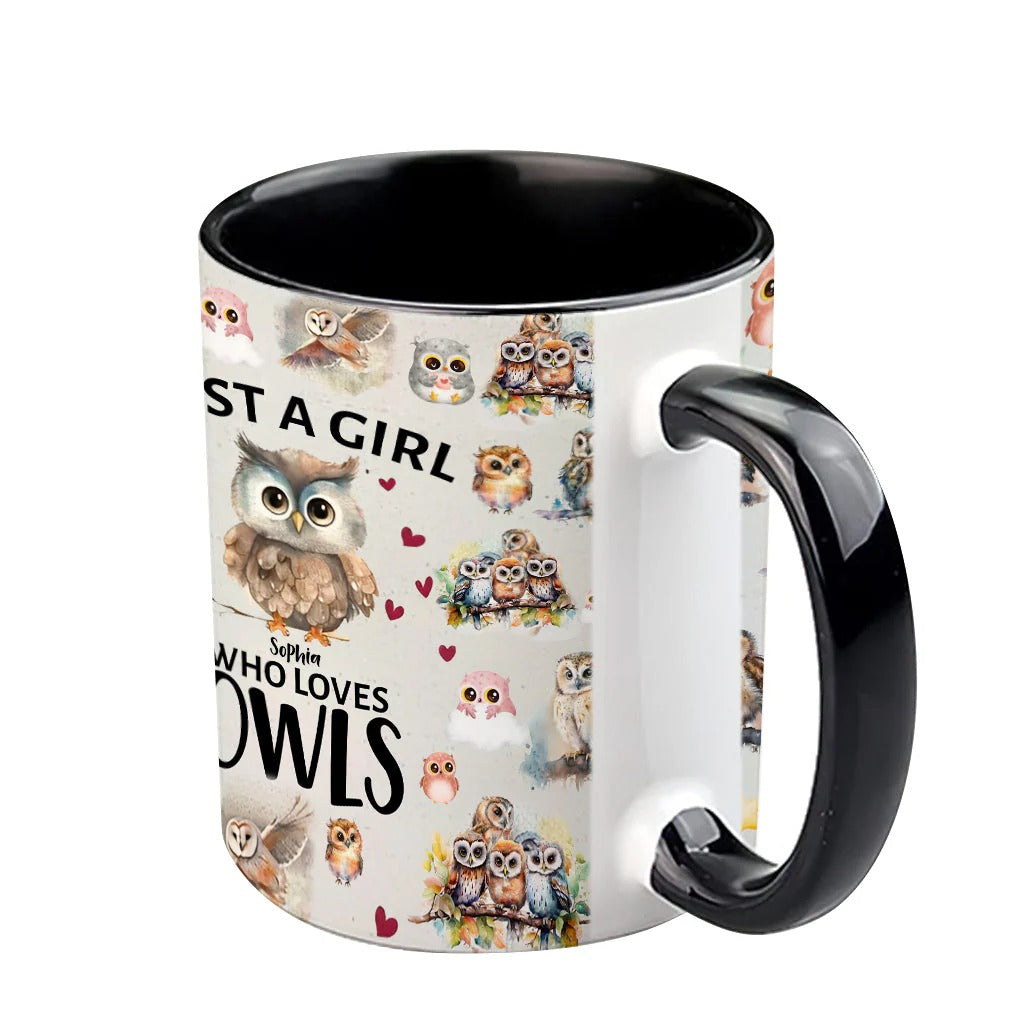 Personalized Owl Accent Mug Just A Girl Who Loves Owls Unique Owl Gift Items - Image 5