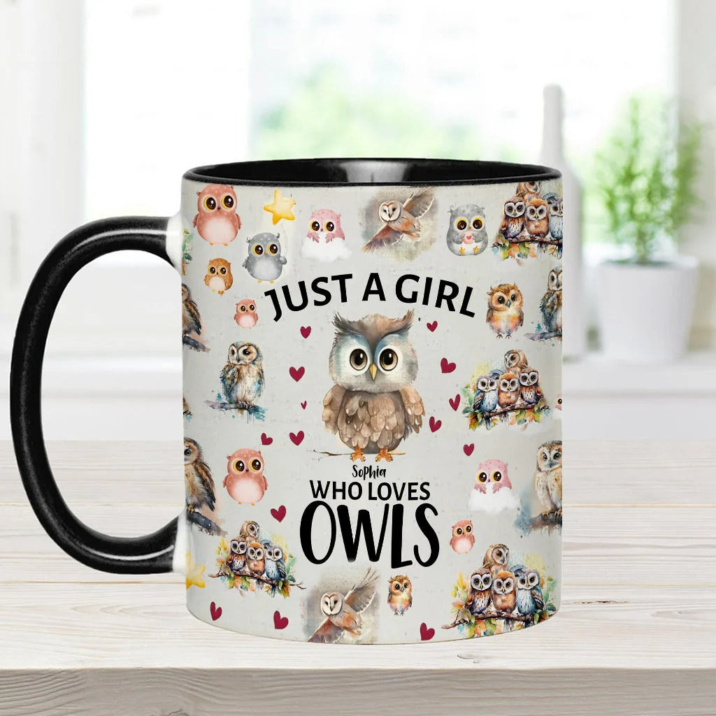 Personalized Owl Accent Mug Just A Girl Who Loves Owls Unique Owl Gift Items - Image 6