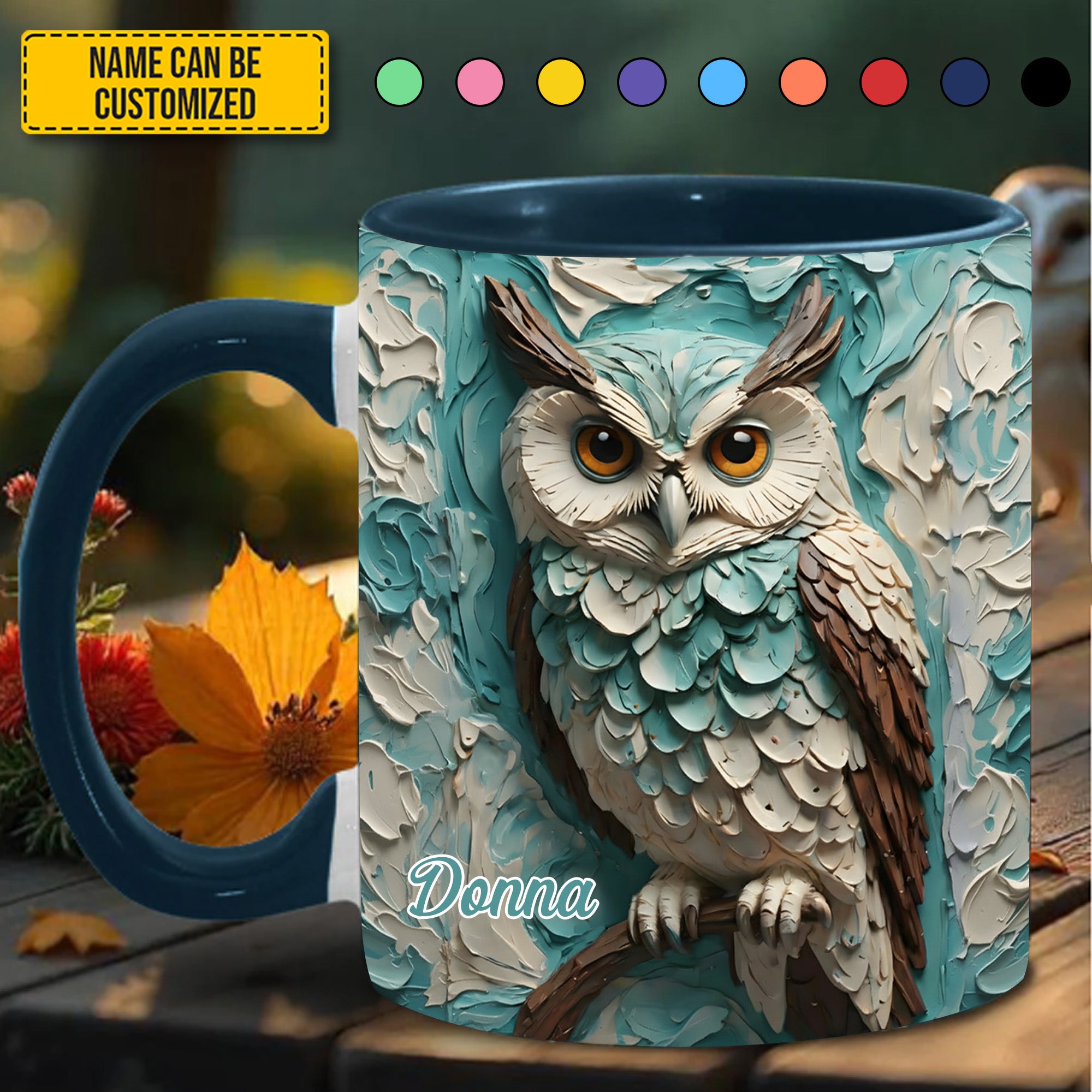 Personalized Owl Accent Mug Love Owl Great Best Gifts For Owl Lovers - Image 2