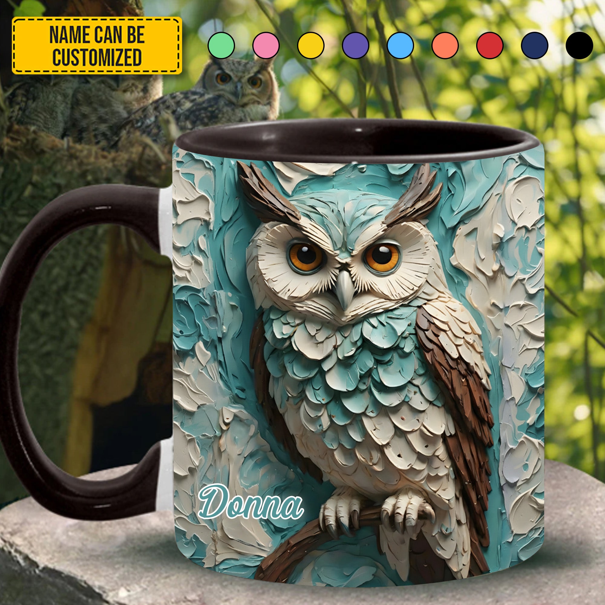 Personalized Owl Accent Mug Love Owl Great Best Gifts For Owl Lovers