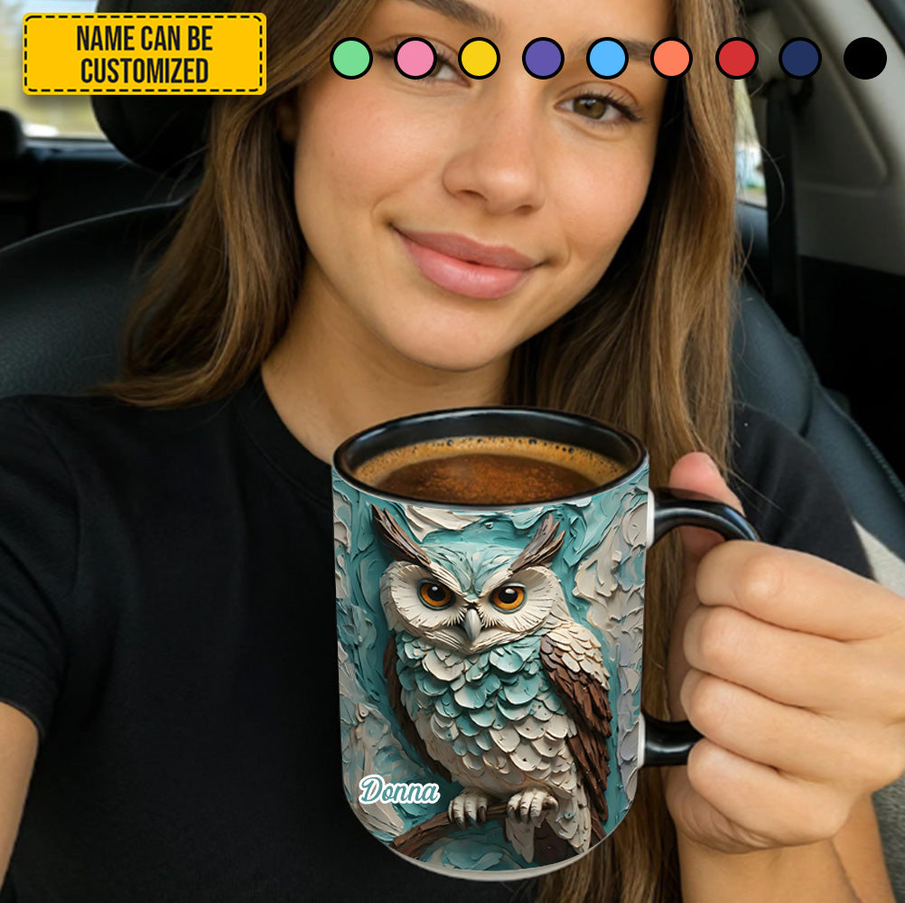 Personalized Owl Accent Mug Love Owl Great Best Gifts For Owl Lovers - Image 3
