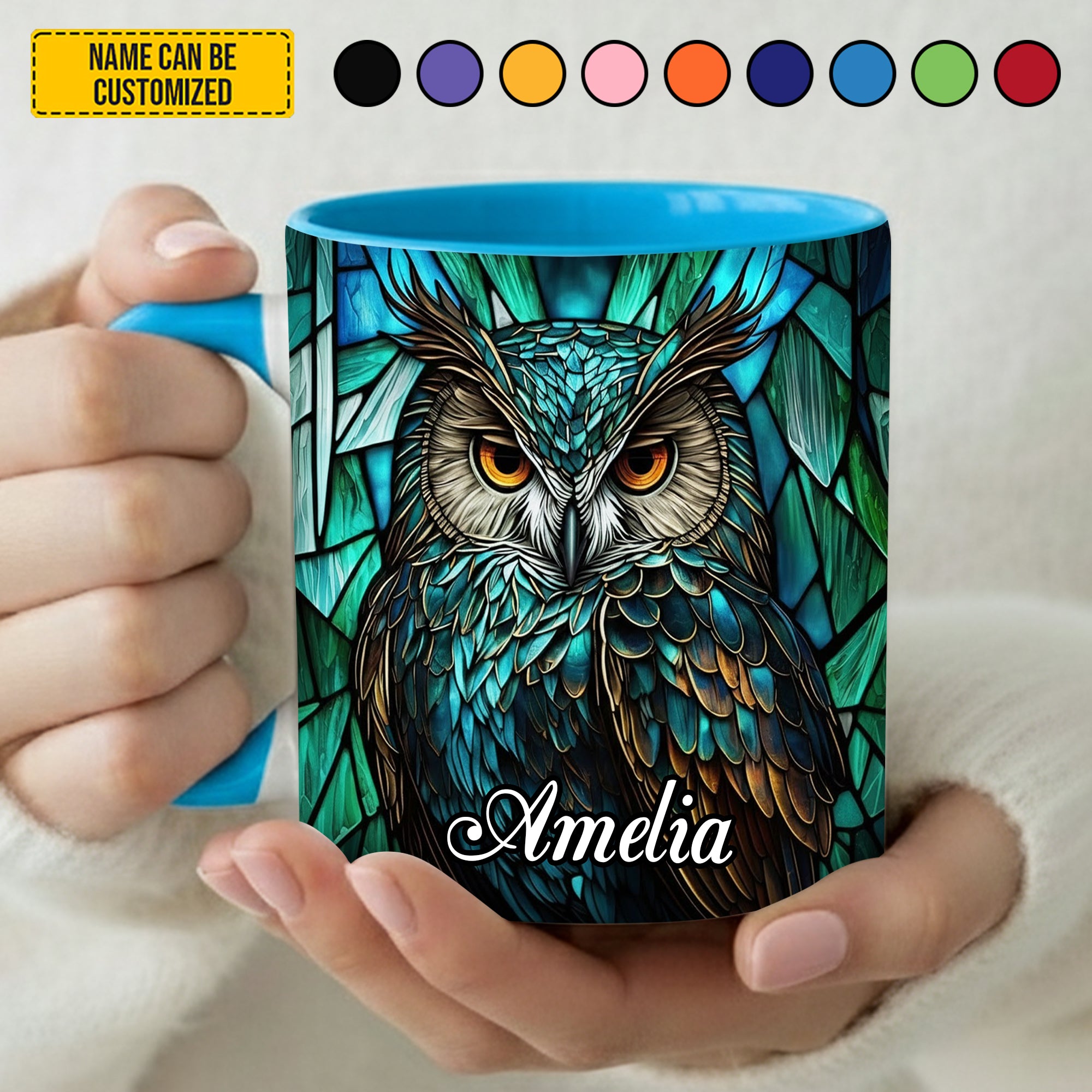 Personalized Owl Accent Mug Mysterious Owl Owl Lovers Gifts For Him - Image 4