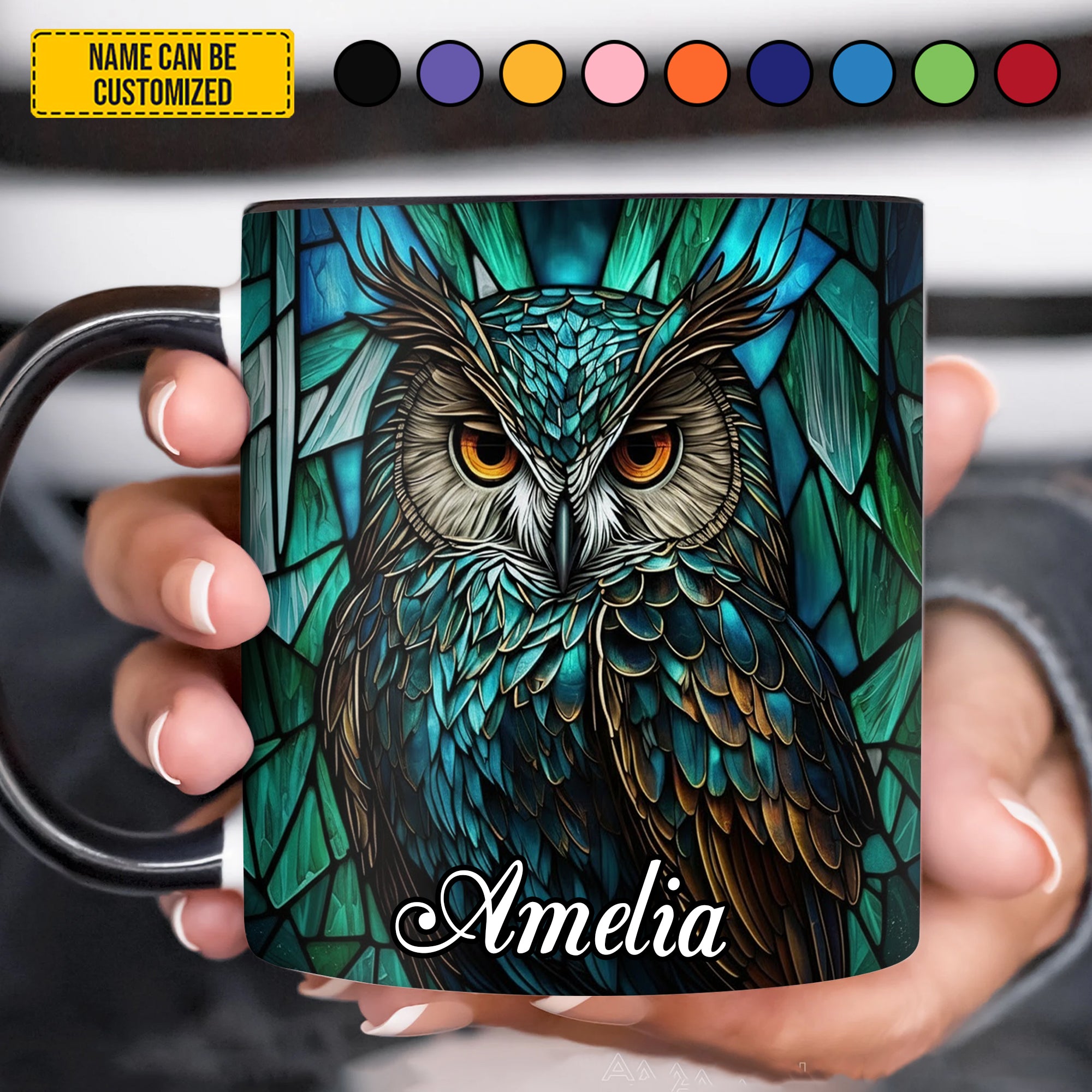 Personalized Owl Accent Mug Mysterious Owl Owl Lovers Gifts For Him - Image 2