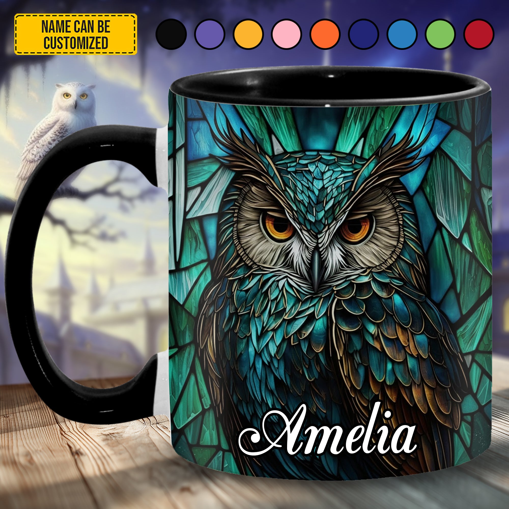 Personalized Owl Accent Mug Mysterious Owl Owl Lovers Gifts For Him - Image 5