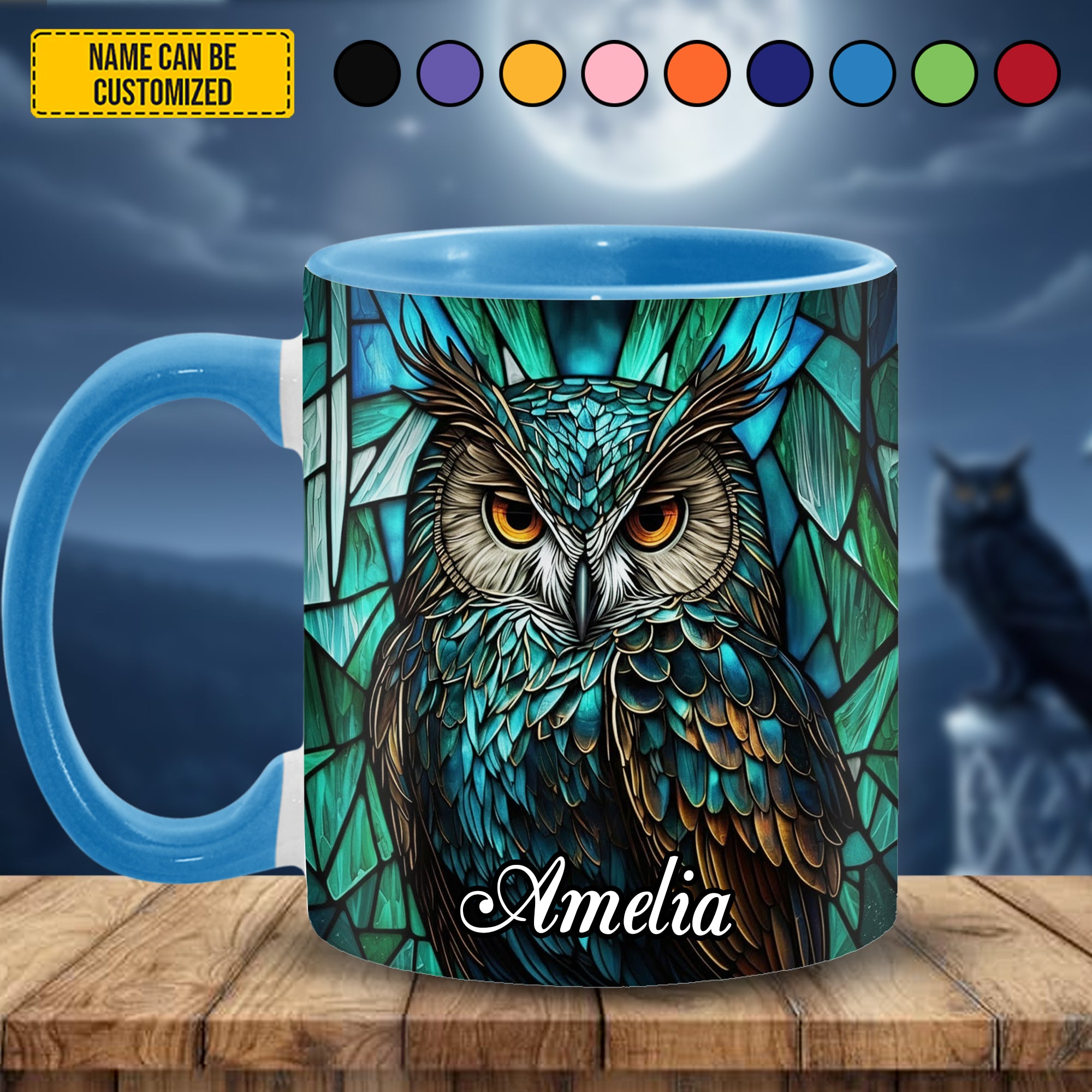 Personalized Owl Accent Mug Mysterious Owl Owl Lovers Gifts For Him - Image 3