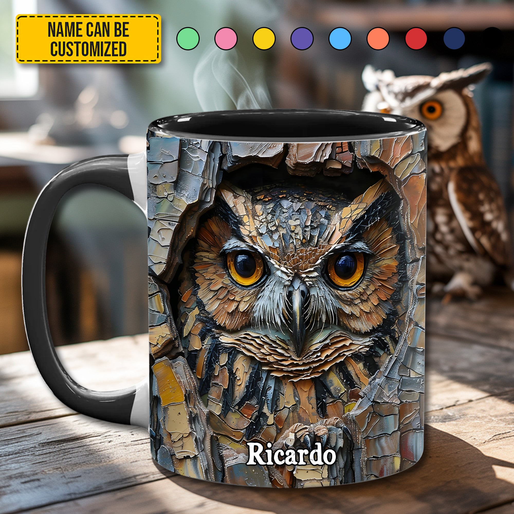 Personalized Owl Accent Mug Owl In Tree Owl Christmas Gifts For Him - Image 3