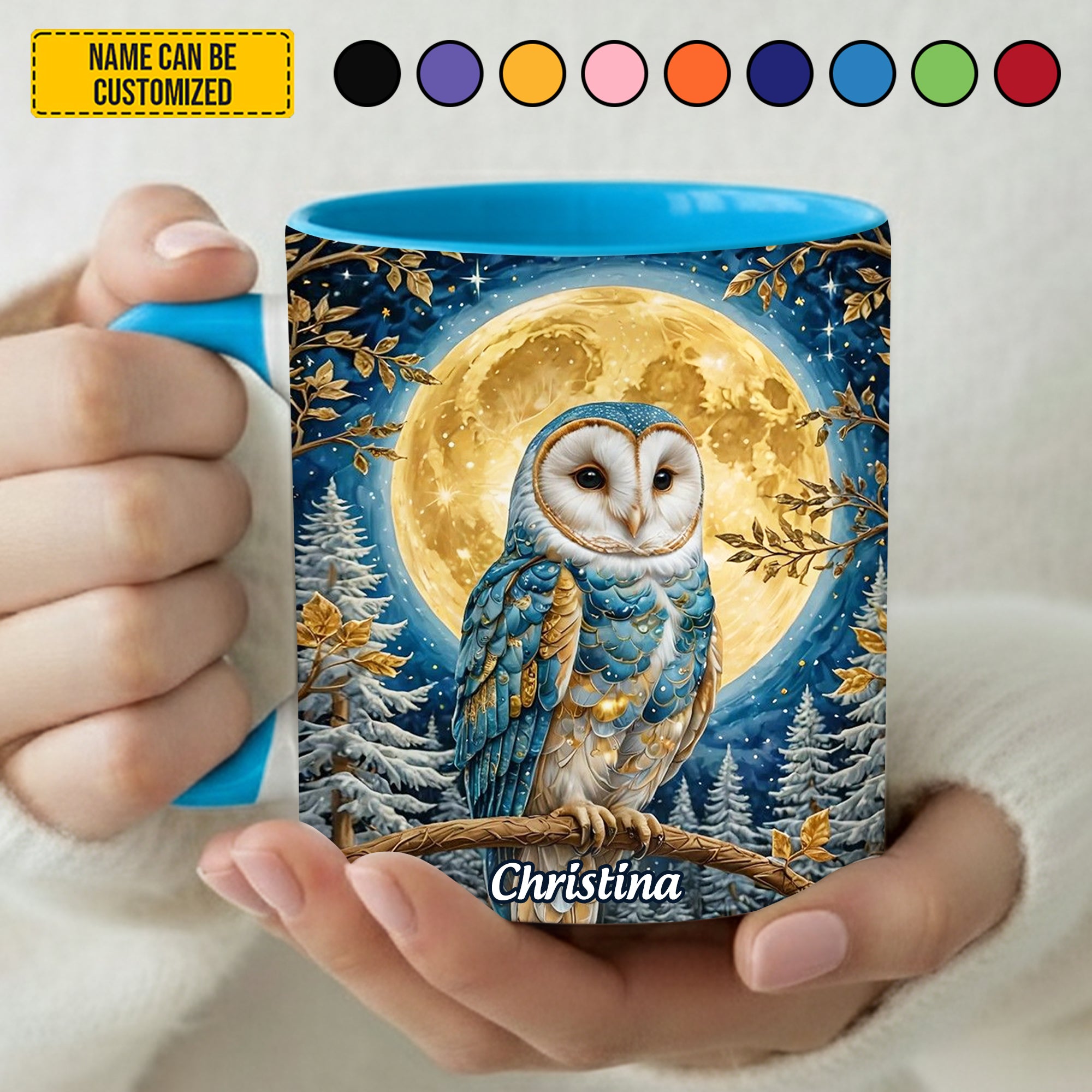Personalized Owl Accent Mug Owl Night Moon Owl Mother's Day Gifts - Image 4