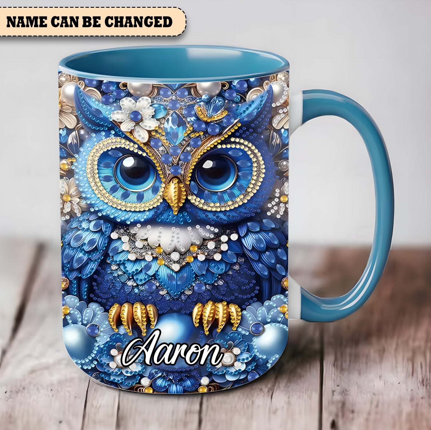 Personalized Owl Accent Mug Sparkle Owl Owl Mother's Day Gifts - Image 3