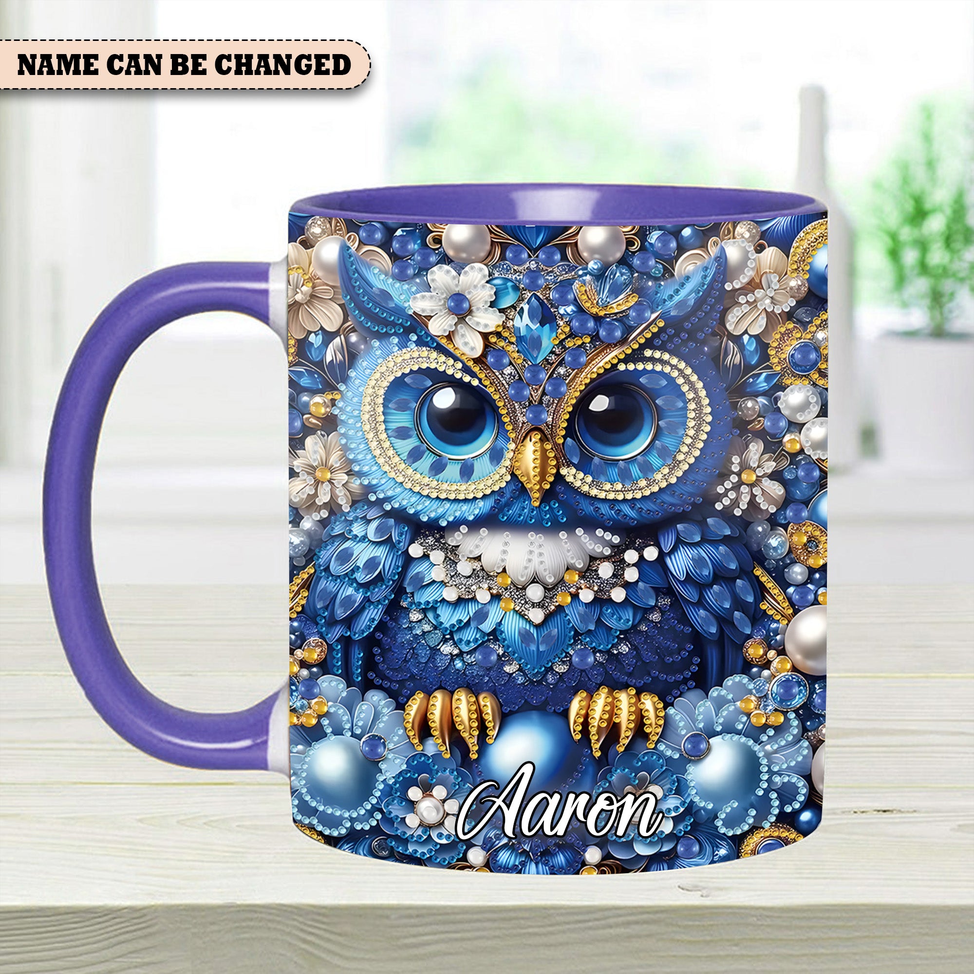 Personalized Owl Accent Mug Sparkle Owl Owl Mother's Day Gifts - Image 6