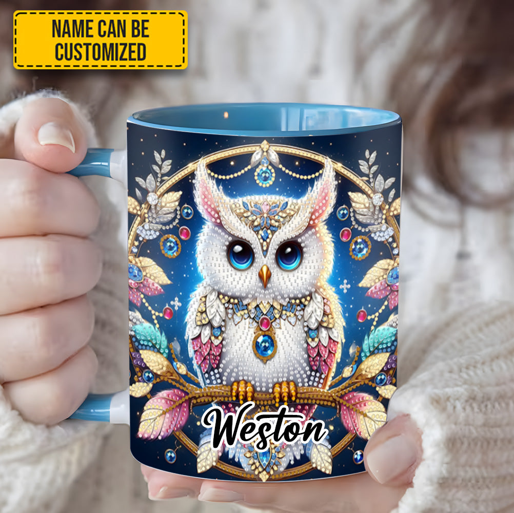 Personalized Owl Accent Mug Spring and Summer Tree Owl Owl Presents For Ladies