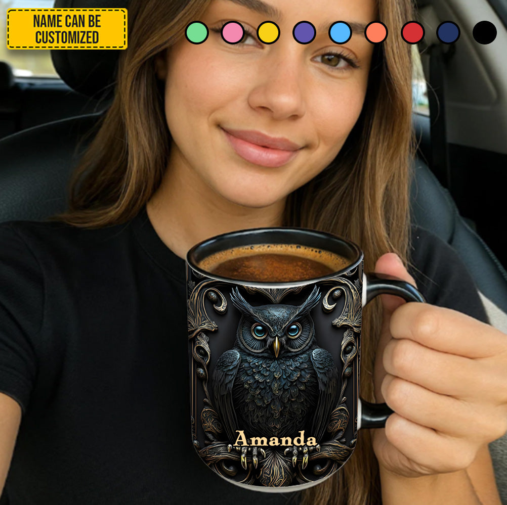 Personalized Owl Accent Mug Vintage Owl Unique Owl Gift Items - Image 4