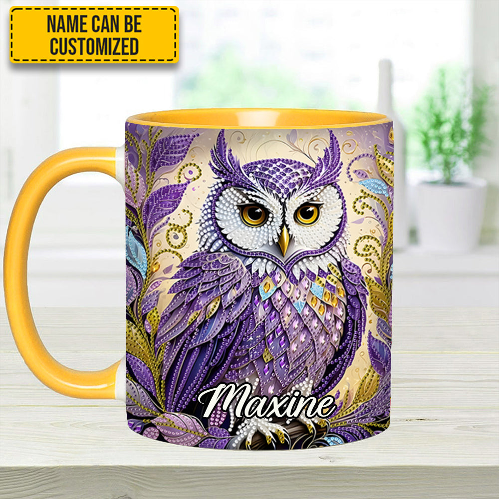 Personalized Owl Accent Mug Whimsical Owl Diamond Owl Gifts For Him Her - Image 11