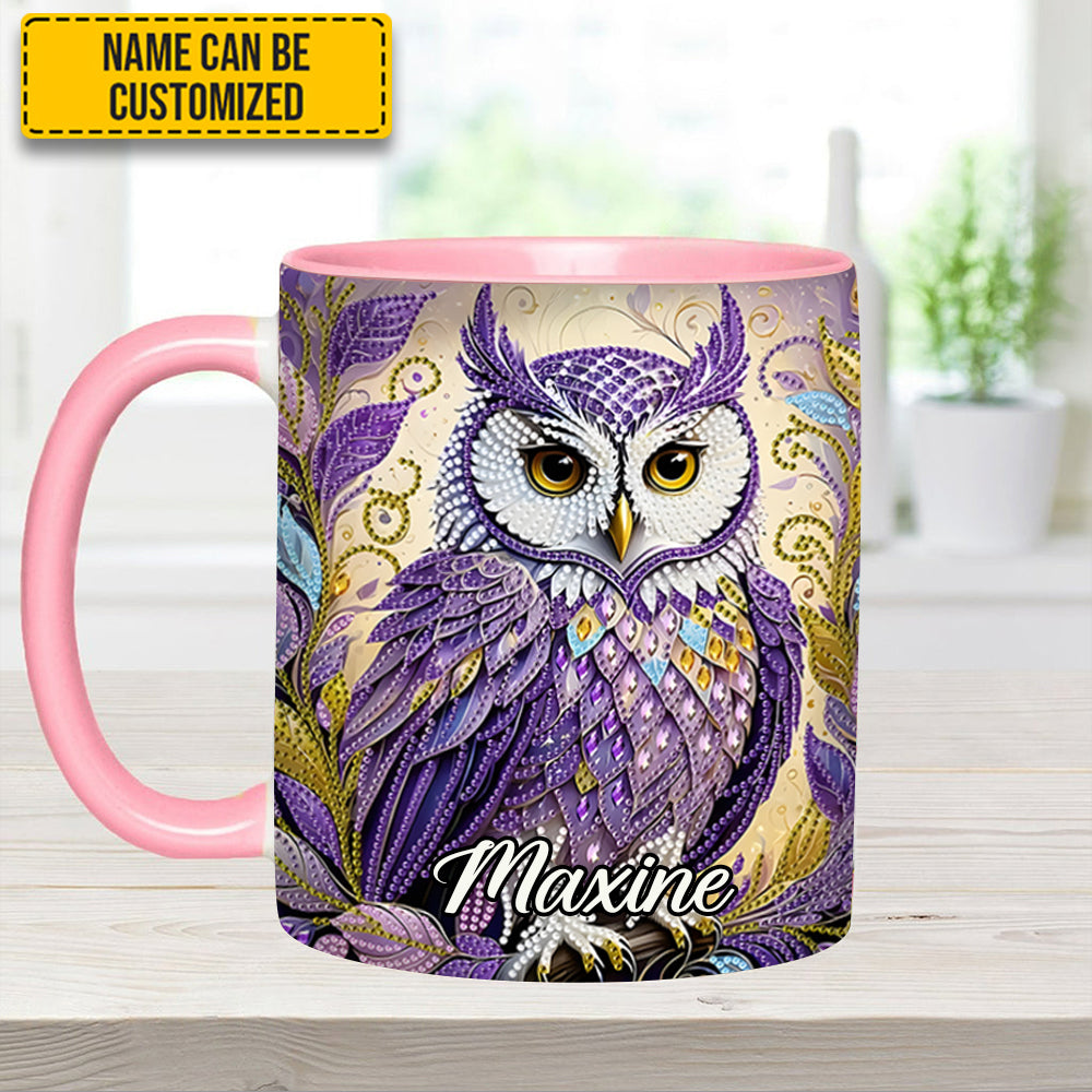 Personalized Owl Accent Mug Whimsical Owl Diamond Owl Gifts For Him Her - Image 10