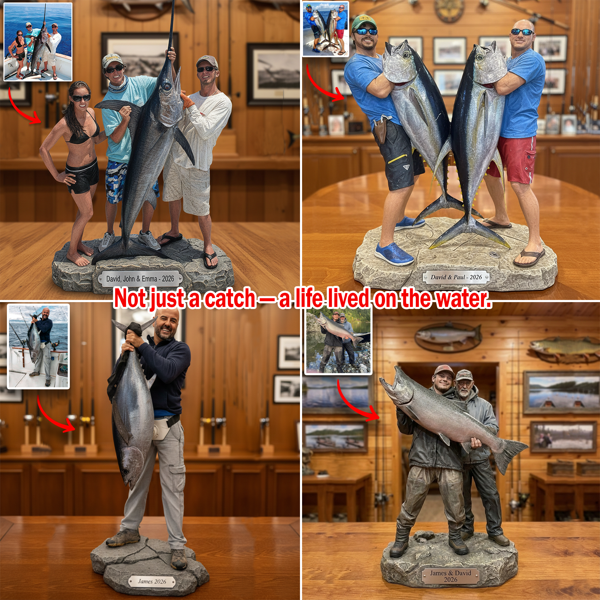Personalized Photo Acrylic Plaque A Life On The Water Gifts For Fishing Lovers