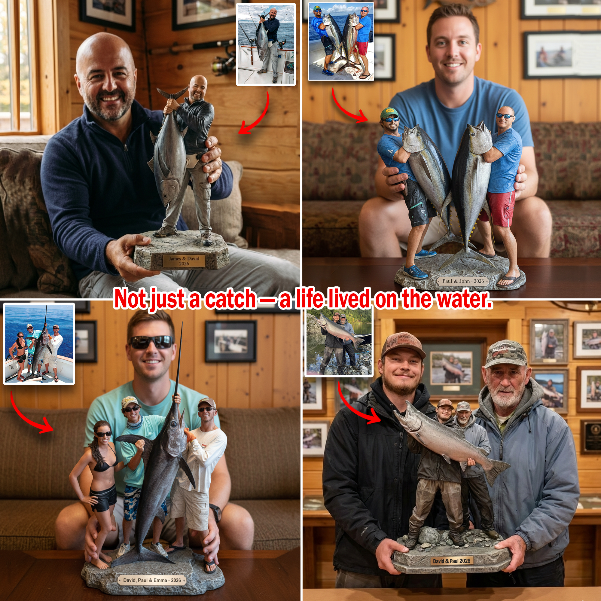 Personalized Photo Acrylic Plaque A Life On The Water Gifts For Fishing Lovers - Image 2