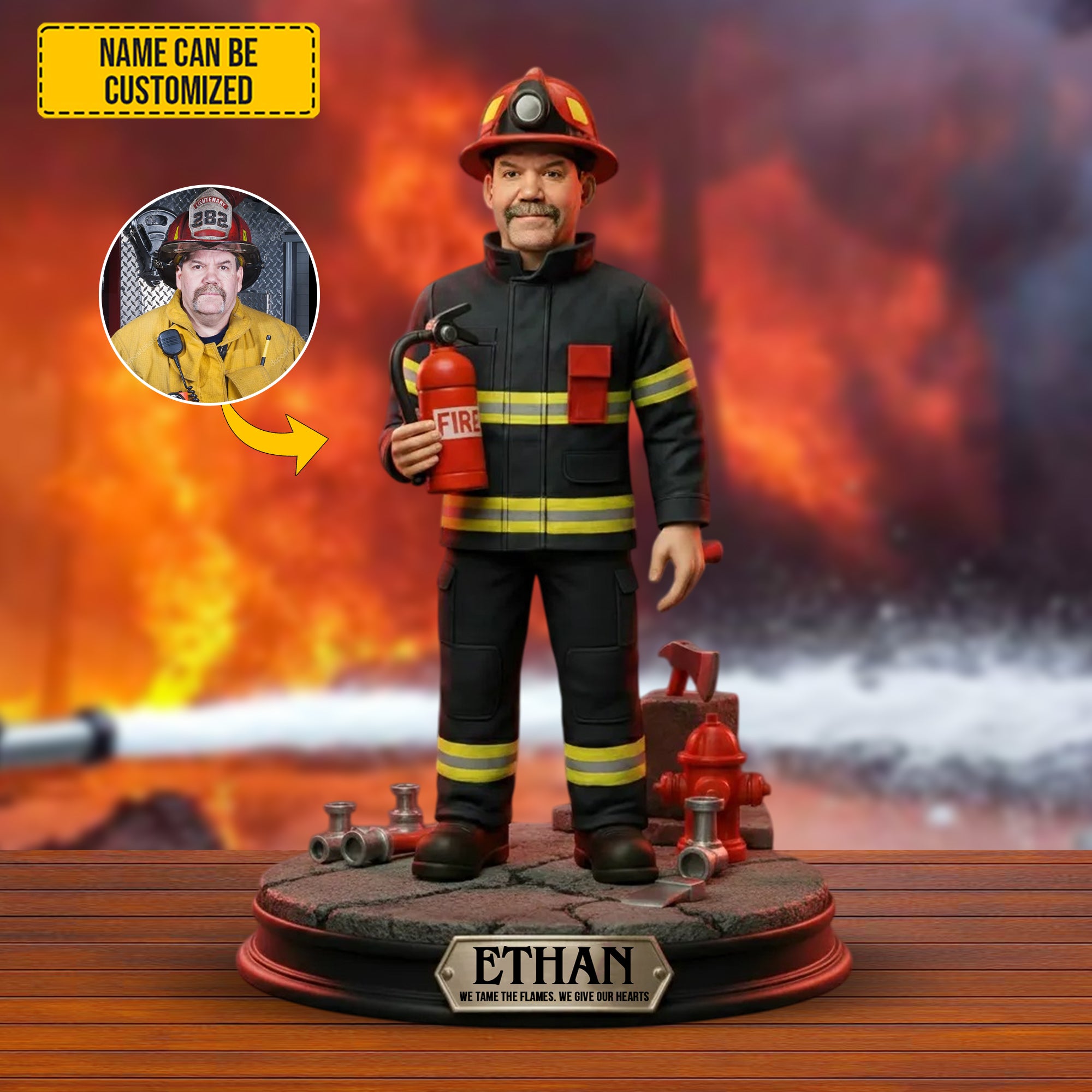 Personalized Photo Acrylic Plaque Firefighter Valor Good Gifts For Firefighters - Image 2