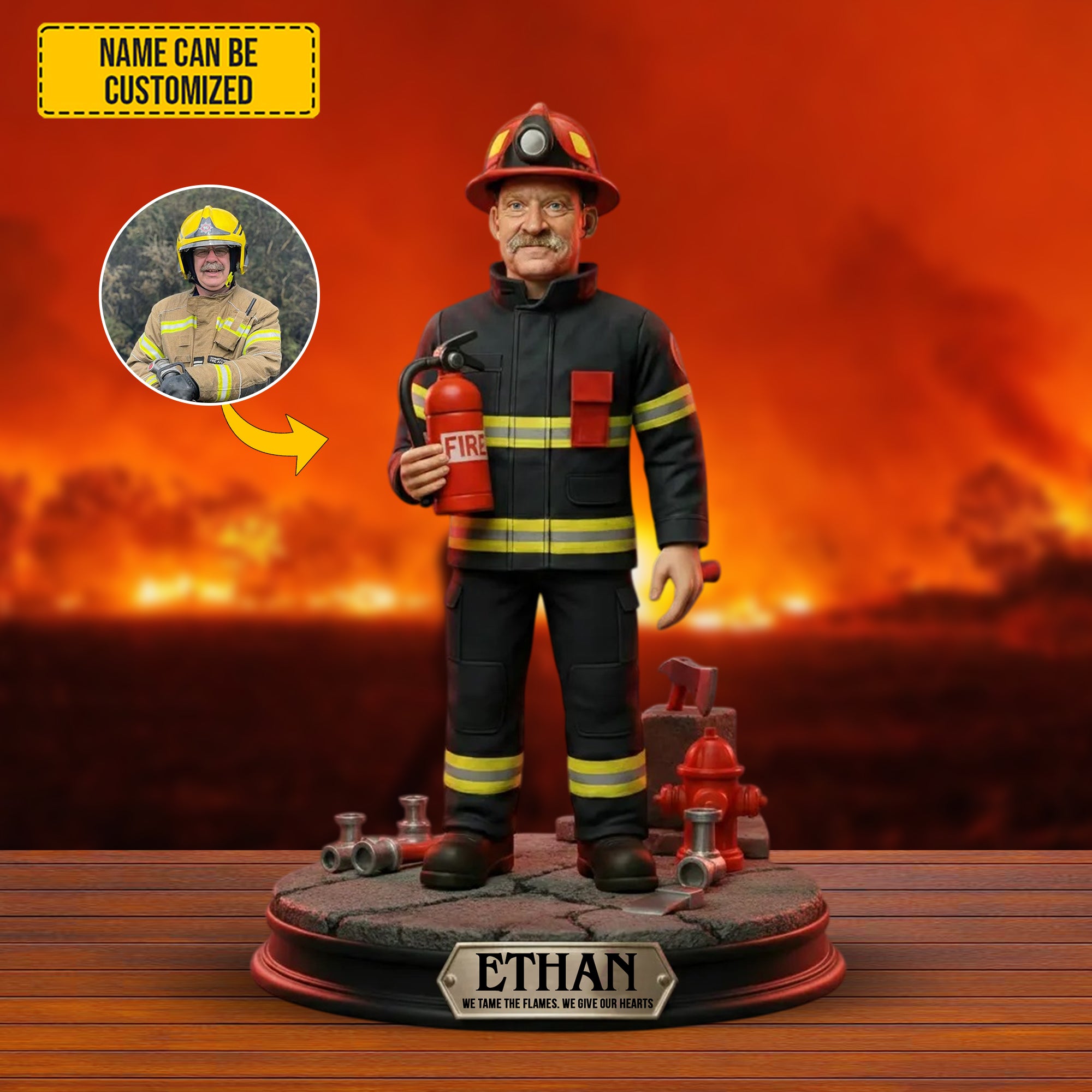 Personalized Photo Acrylic Plaque Firefighter Valor Good Gifts For Firefighters - Image 3