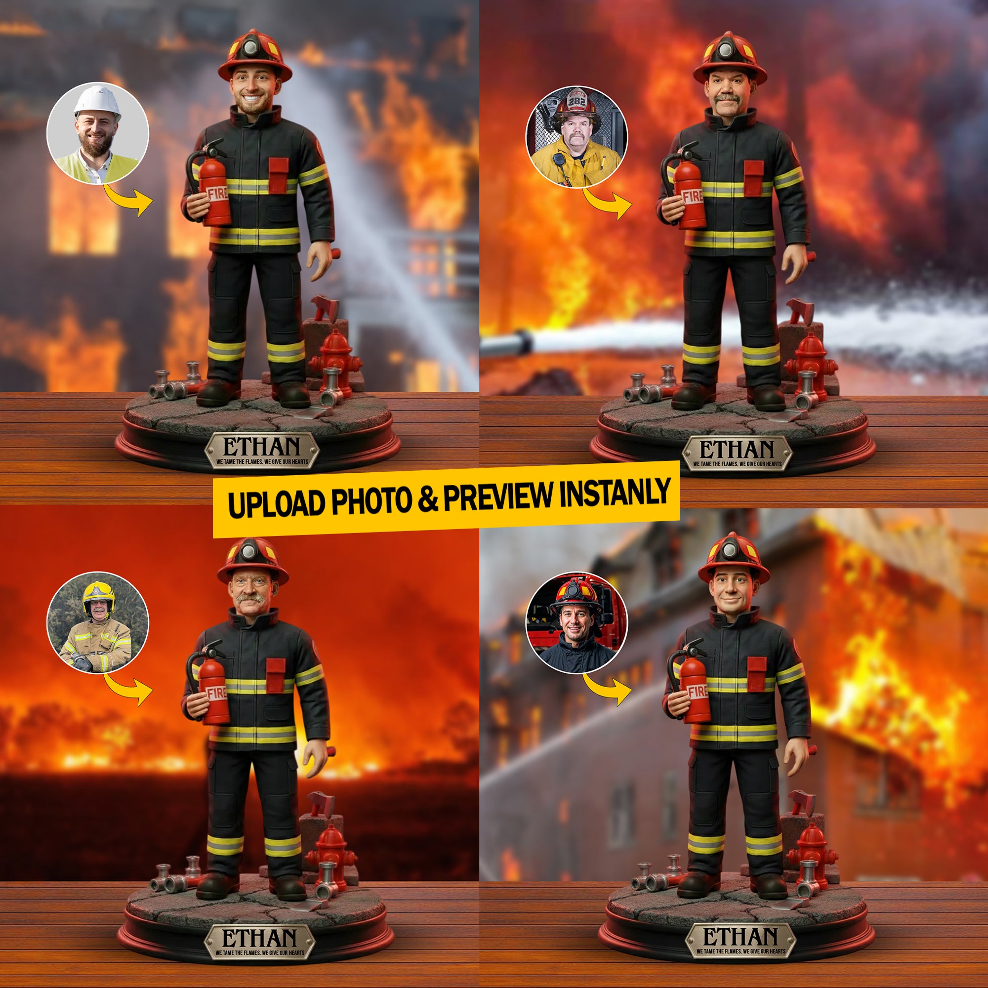 Personalized Photo Acrylic Plaque Firefighter Valor Good Gifts For Firefighters