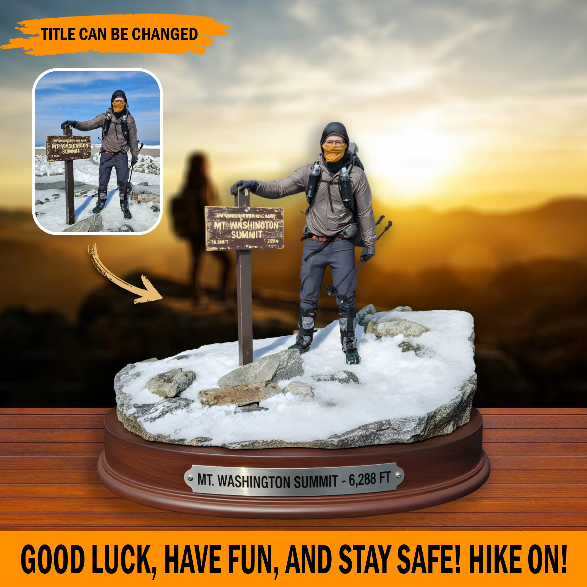 Personalized Photo Acrylic Plaque Hiking, Camping, Backpacking, Outdoor Best Bigfoot Gifts - Image 3