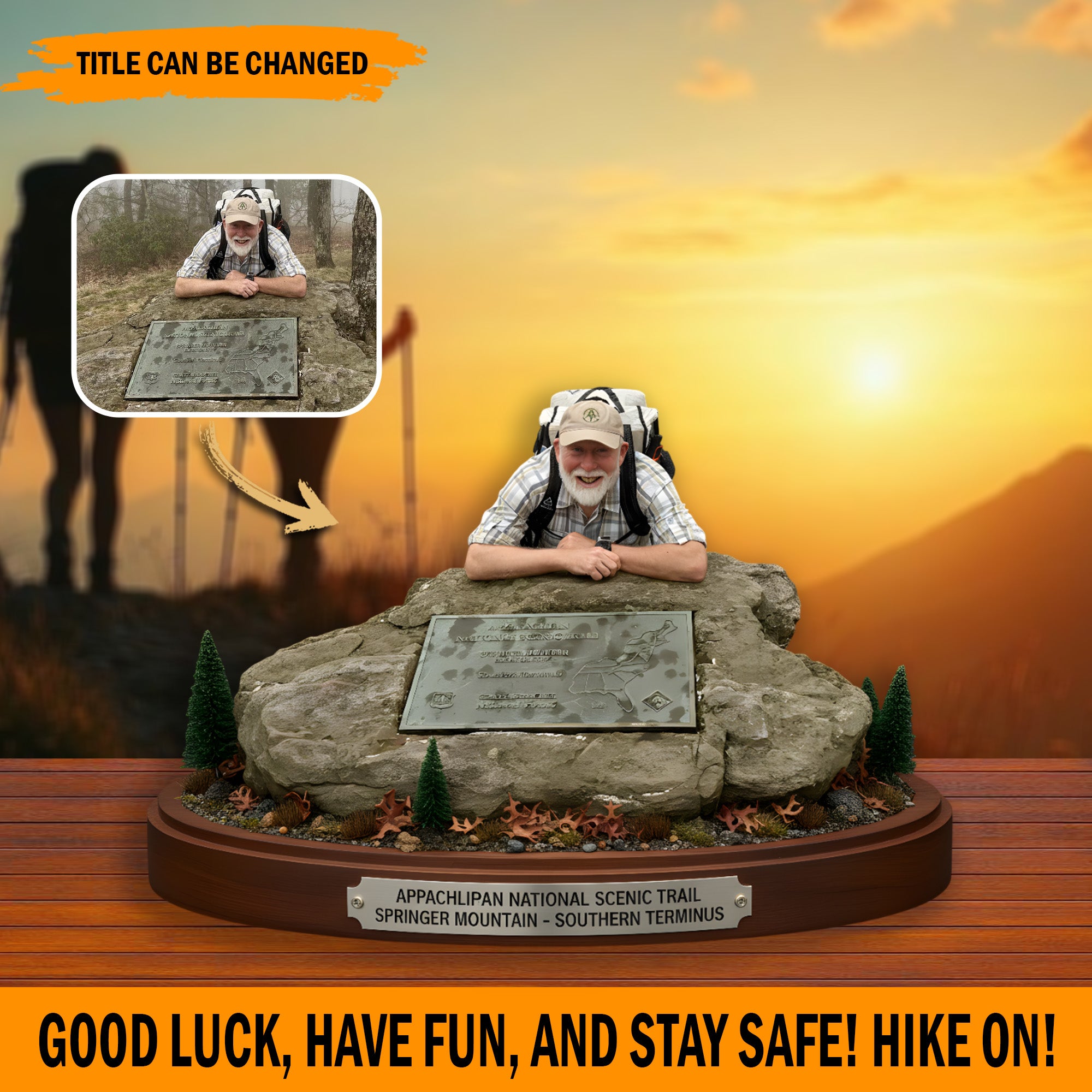 Personalized Photo Acrylic Plaque Hiking, Camping, Backpacking, Outdoor Best Bigfoot Gifts - Image 2