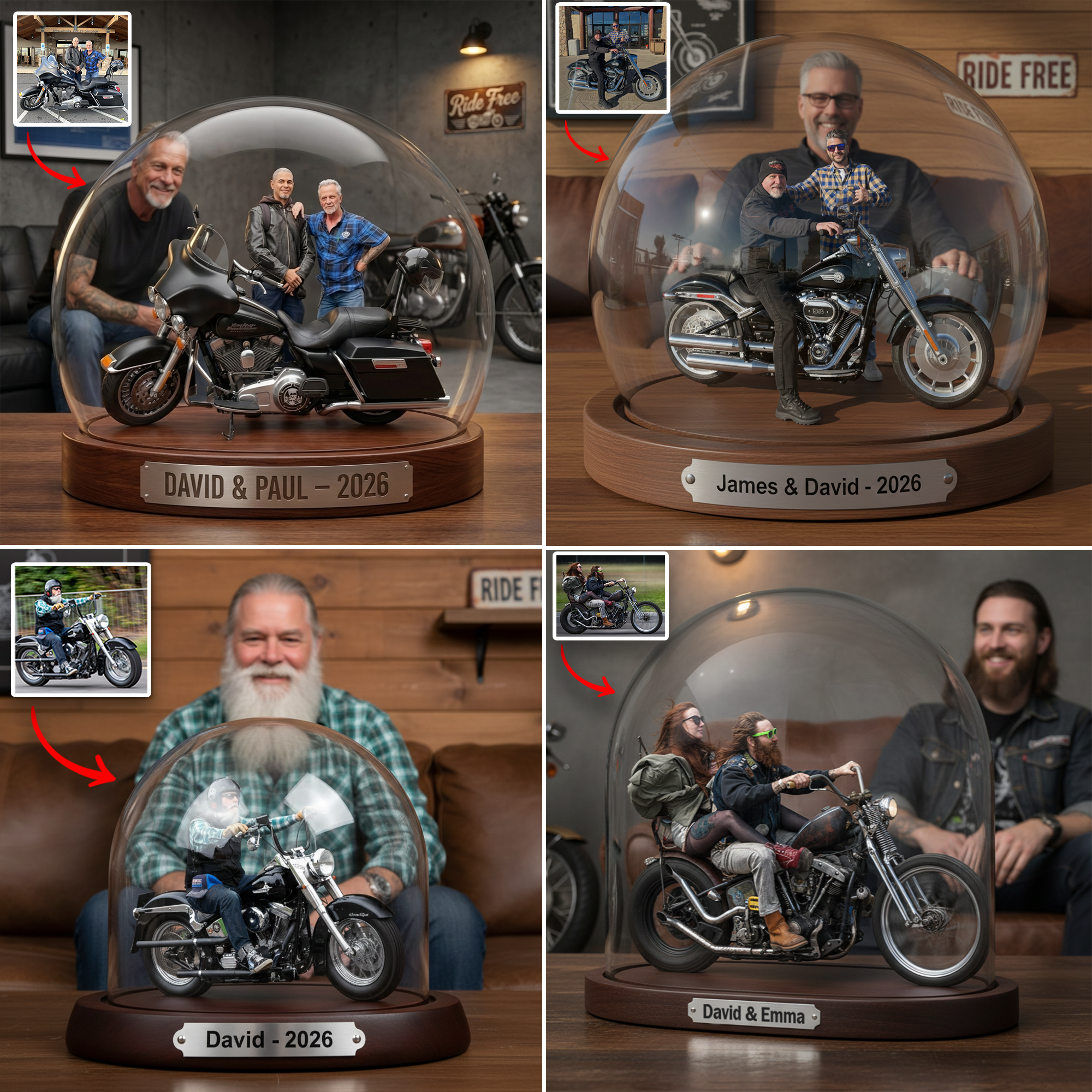 Personalized Photo Acrylic Plaque Life On Two Wheels Motorcycle Related Gifts