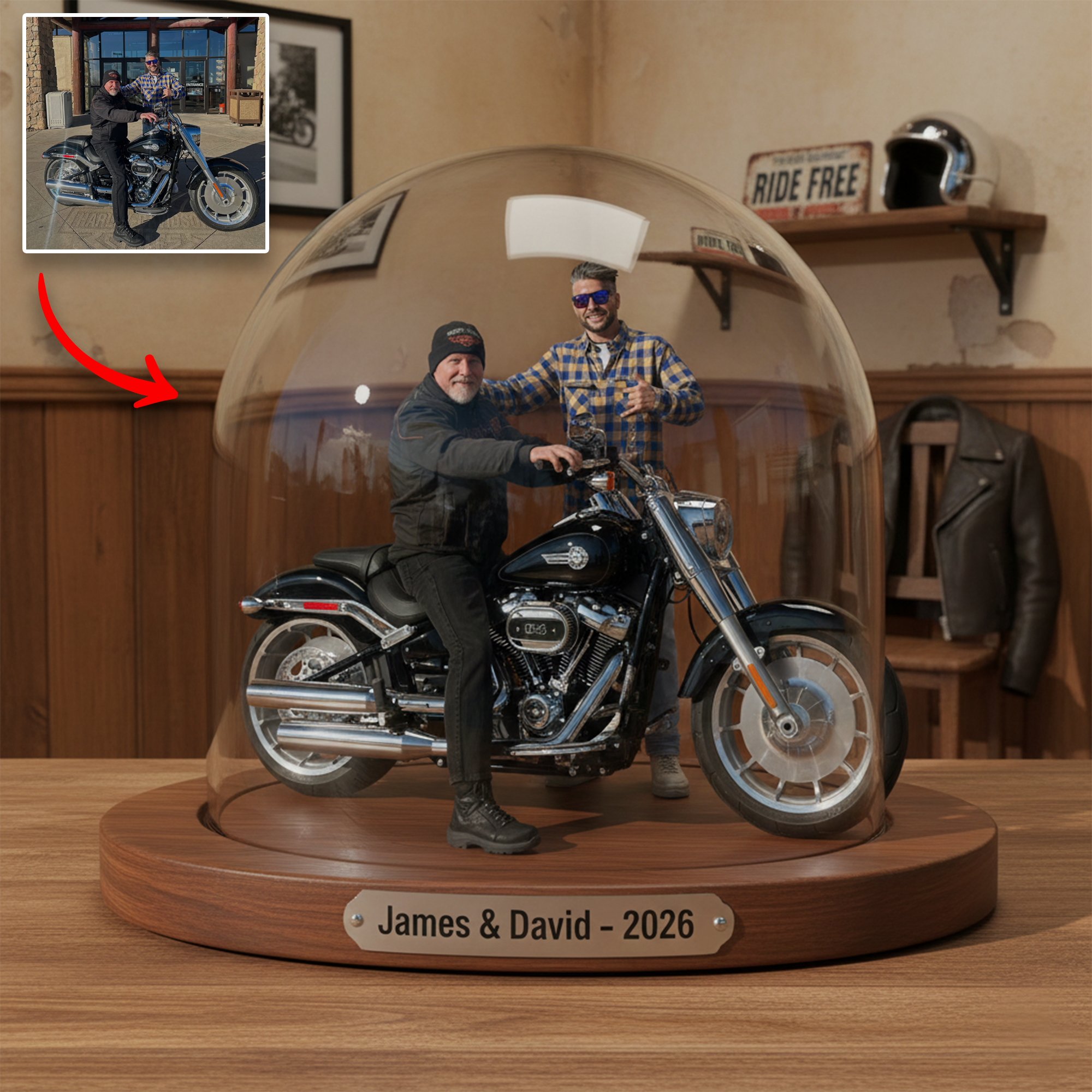 Personalized Photo Acrylic Plaque Life On Two Wheels Motorcycle Related Gifts - Image 3