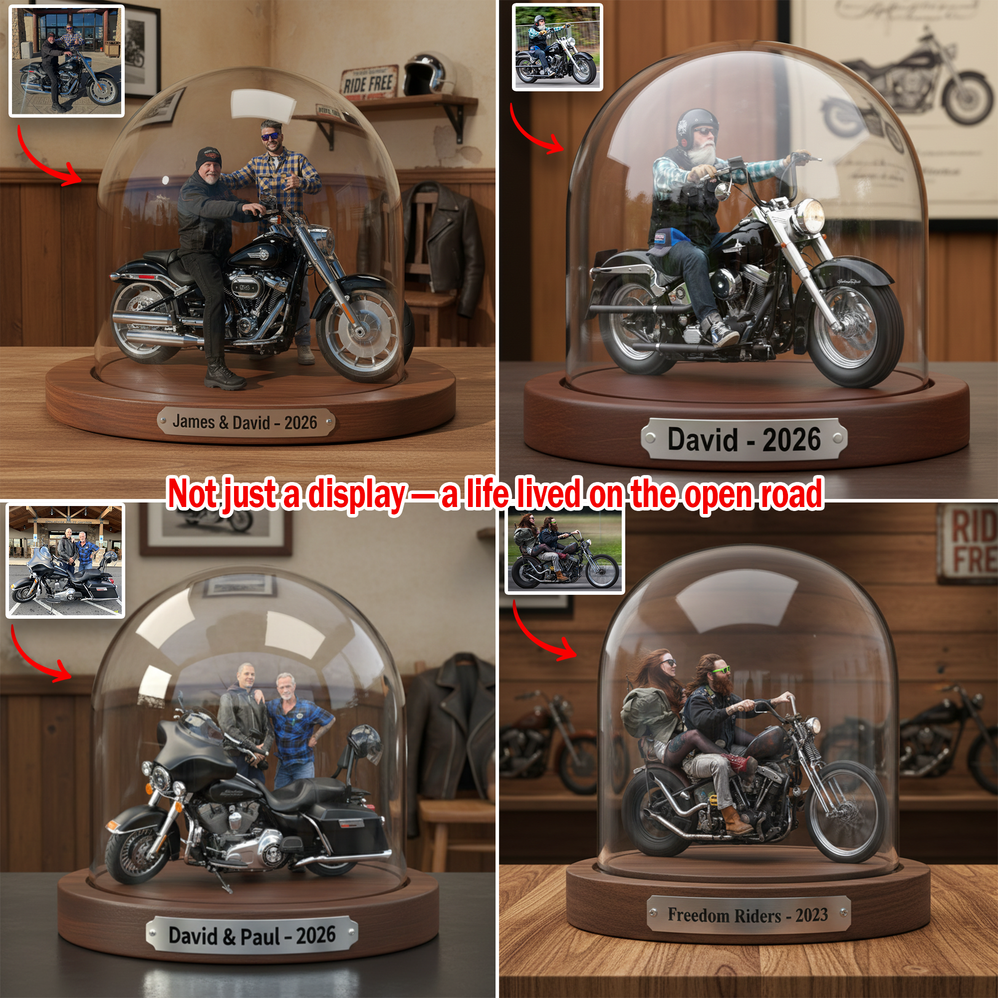 Personalized Photo Acrylic Plaque Life On Two Wheels Motorcycle Related Gifts - Image 2