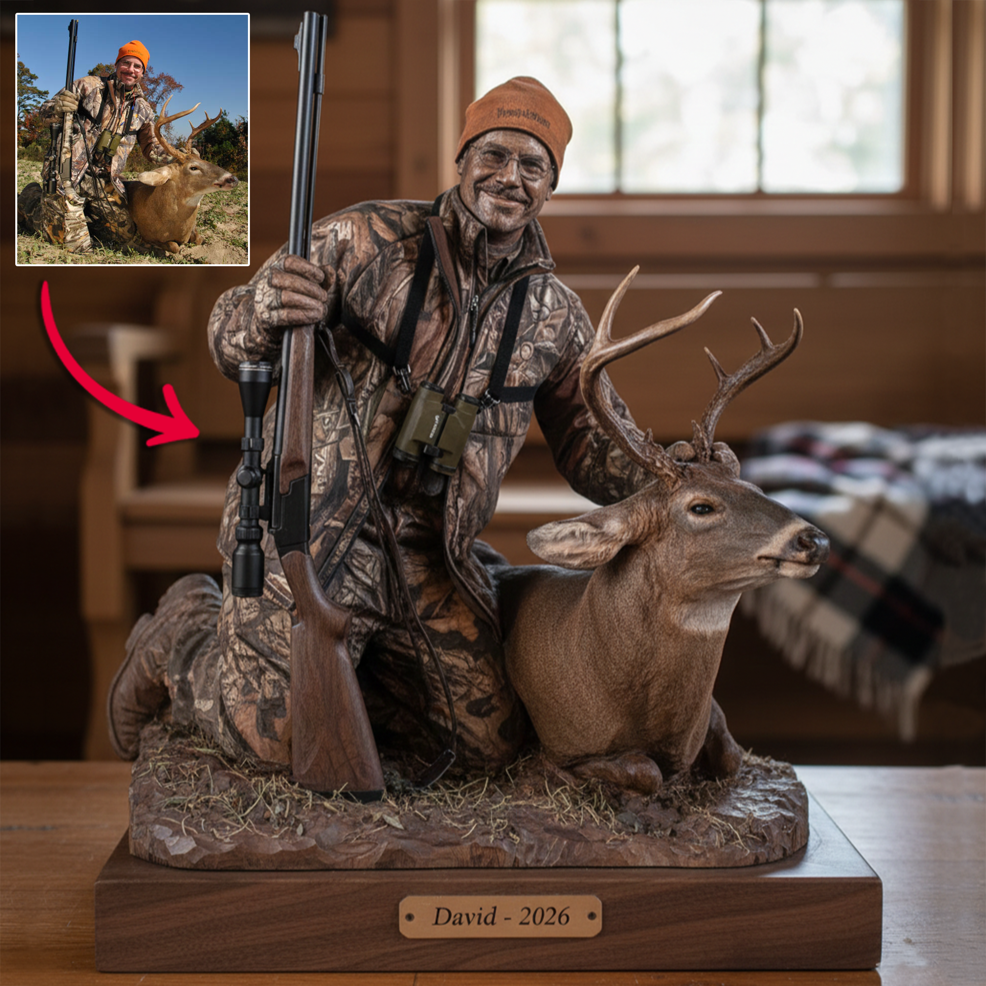 Personalized Photo Acrylic Plaque Lifetime In The Woods Hunting Gifts For Husband - Image 2