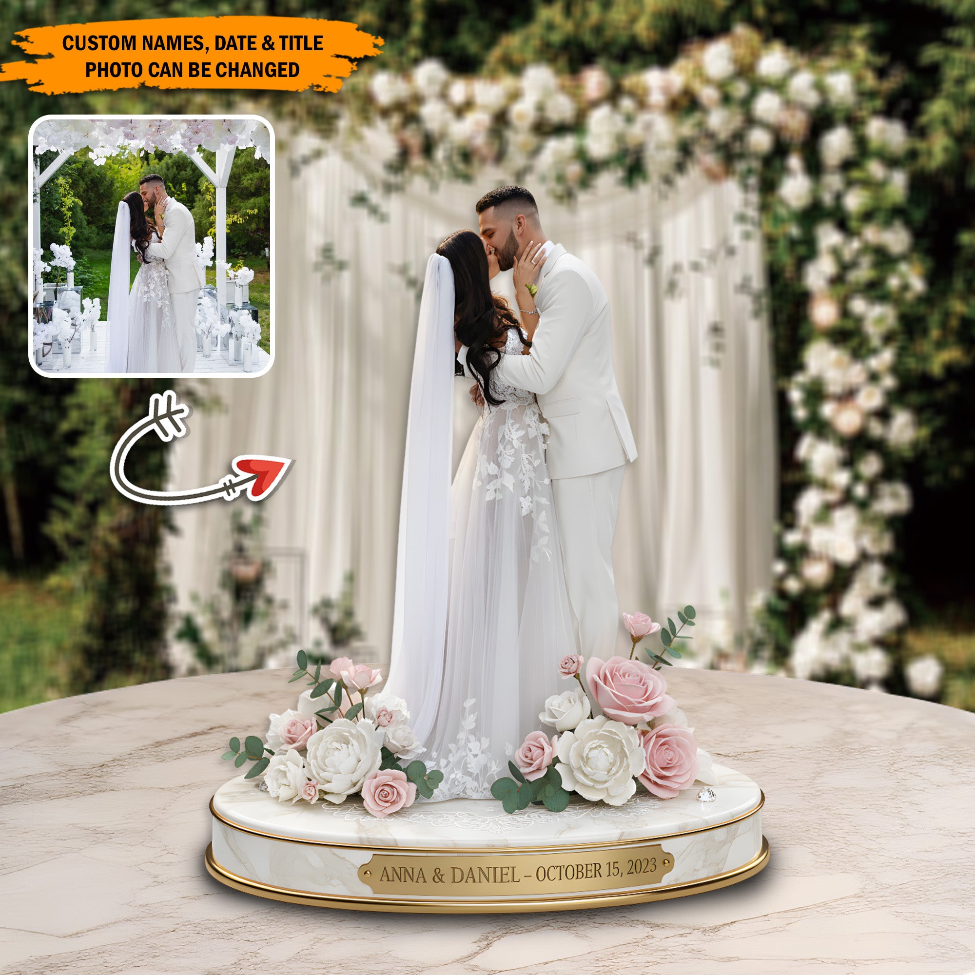 Personalized Photo Acrylic Plaque Timeless Love Engagement Gift Ideas - Image 2