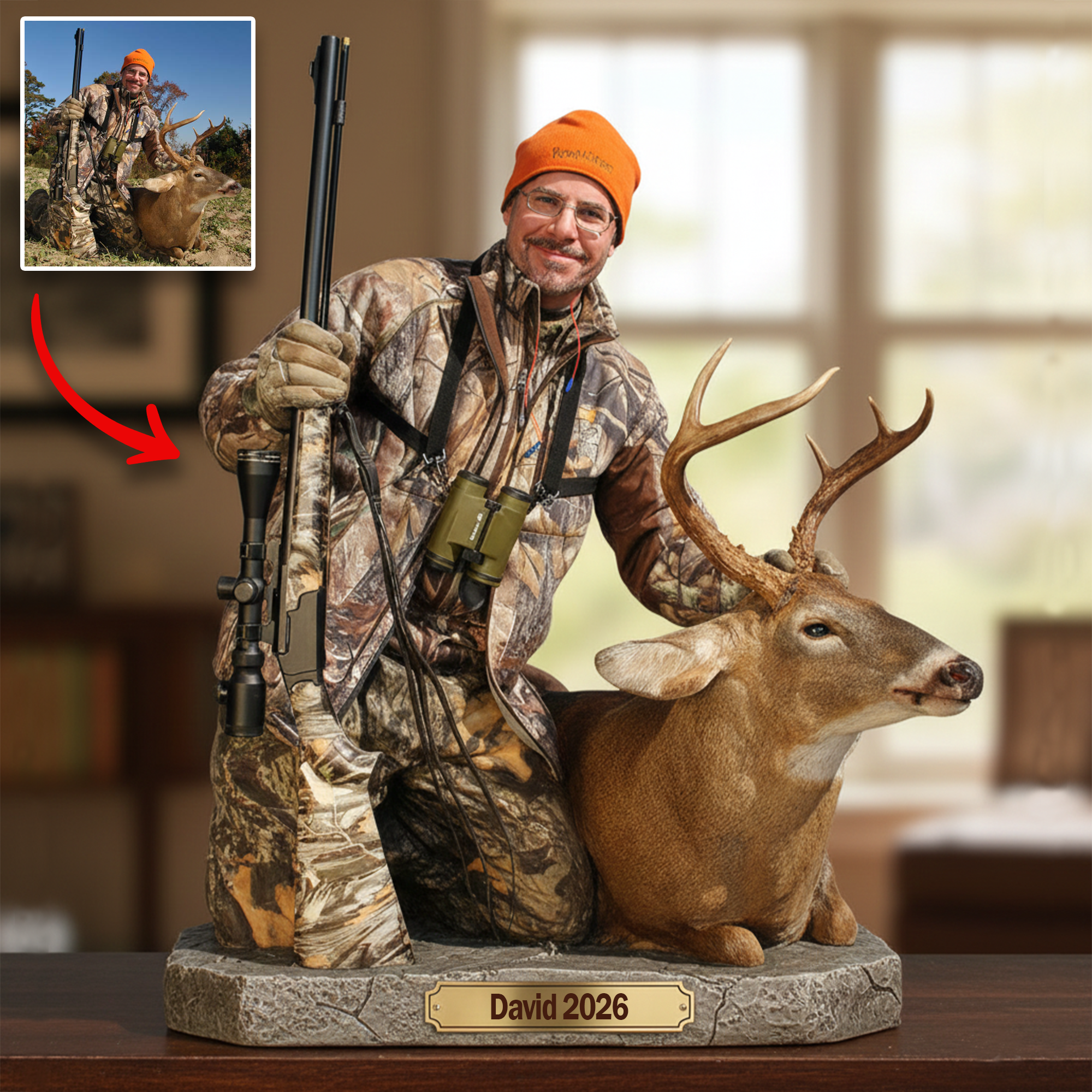 Personalized Photo Acrylic Plaque True Hunter Journey Hunting Gifts For Grandpa - Image 3