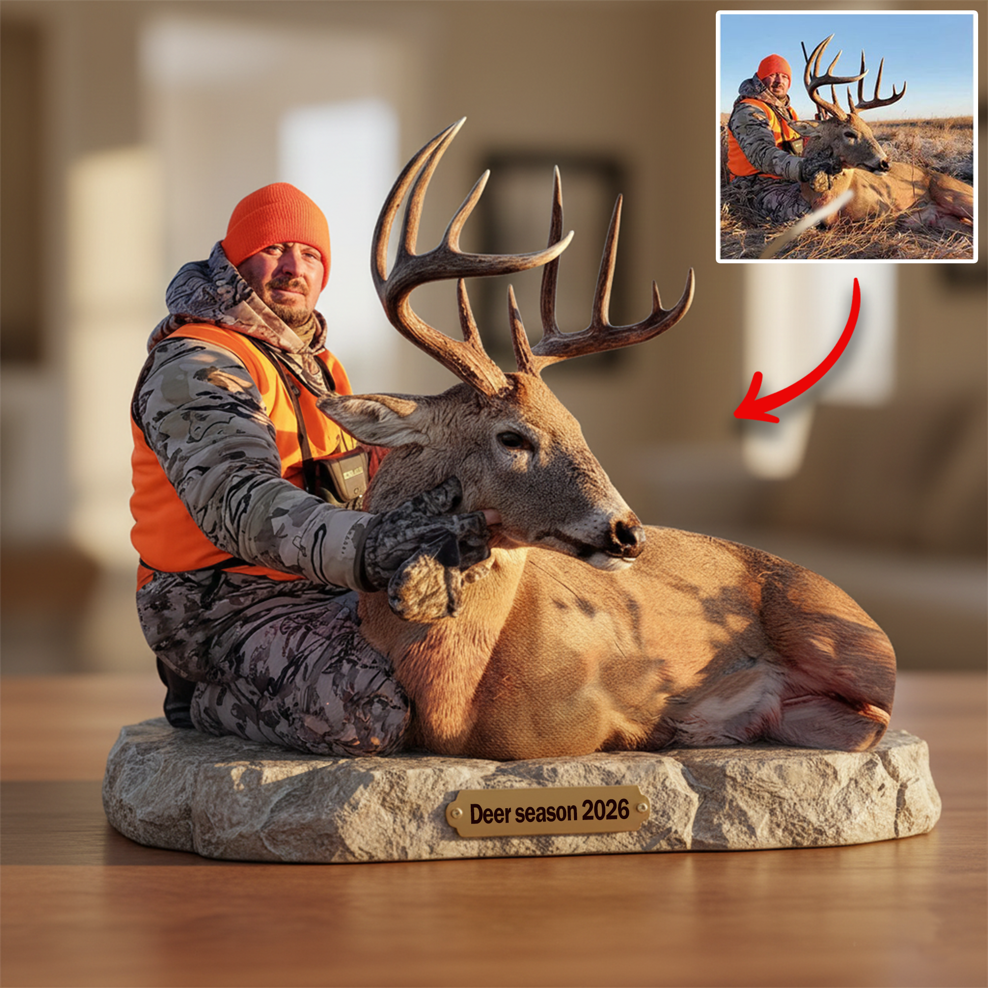 Personalized Photo Acrylic Plaque True Hunter Journey Hunting Gifts For Grandpa - Image 2