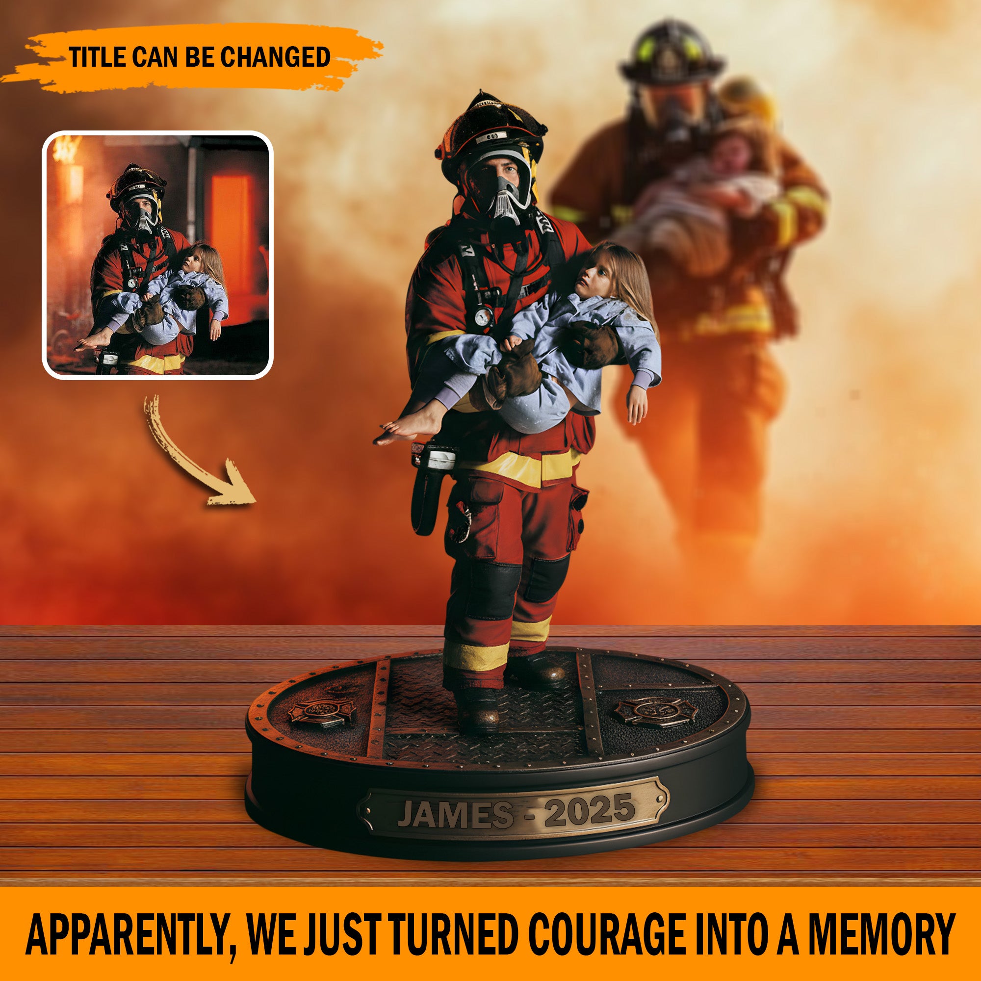 Personalized Photo Acrylic Plaque Valor Moments Best Gifts For Firefighters - Image 3