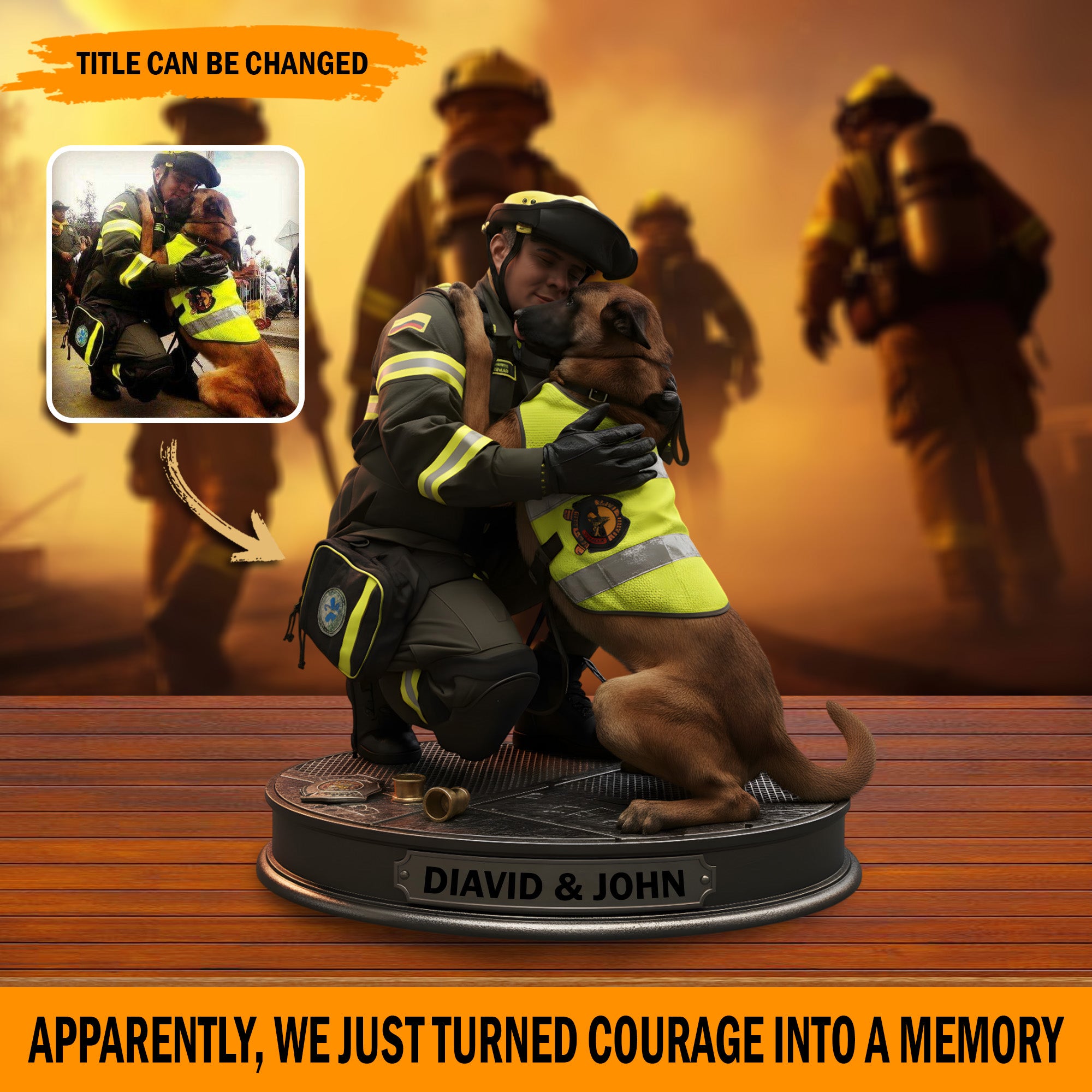 Personalized Photo Acrylic Plaque Valor Moments Best Gifts For Firefighters - Image 2