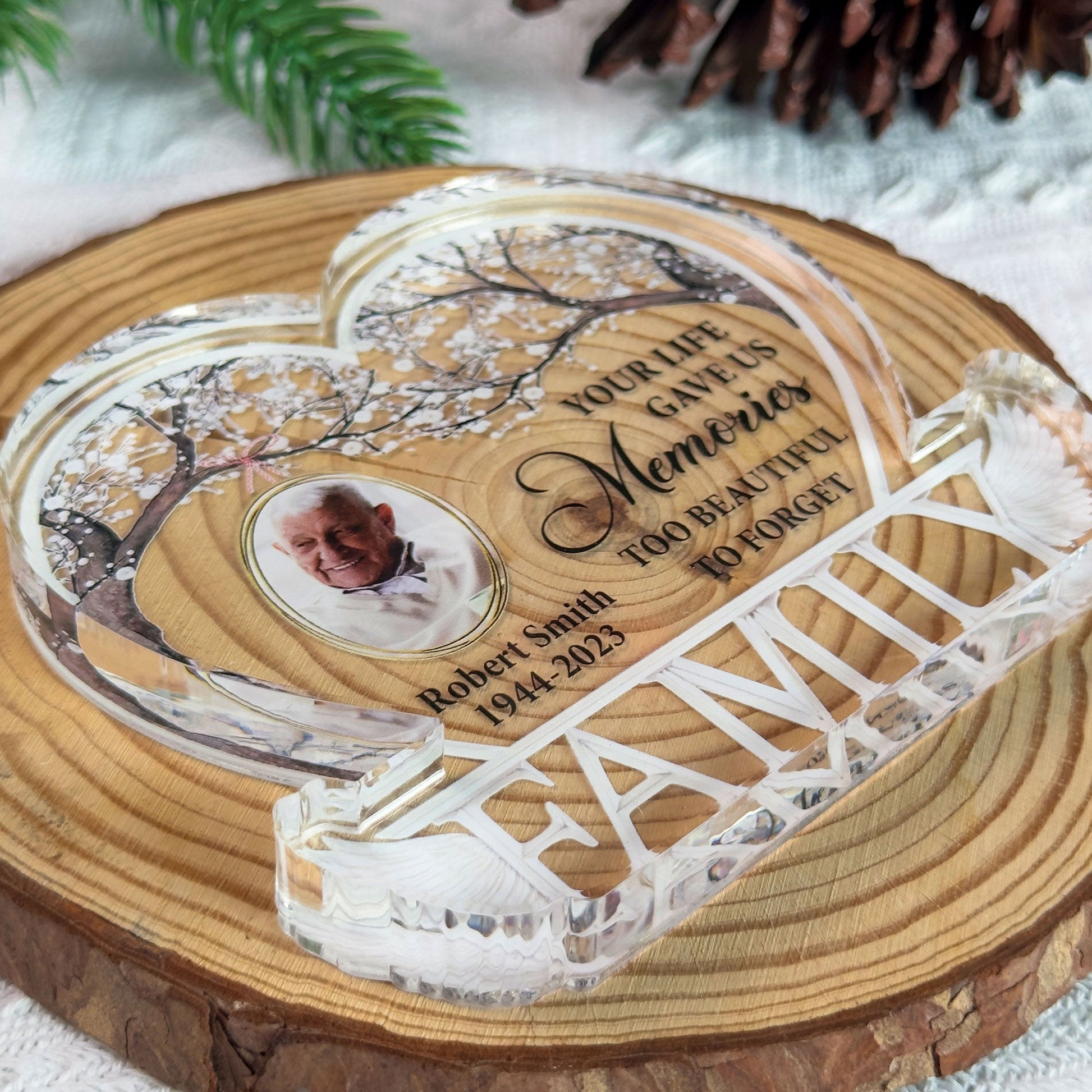 Personalized Photo Custom Shaped Acrylic Plaque Your Life Gave Us Memories Unique Memorial Gifts - Image 3