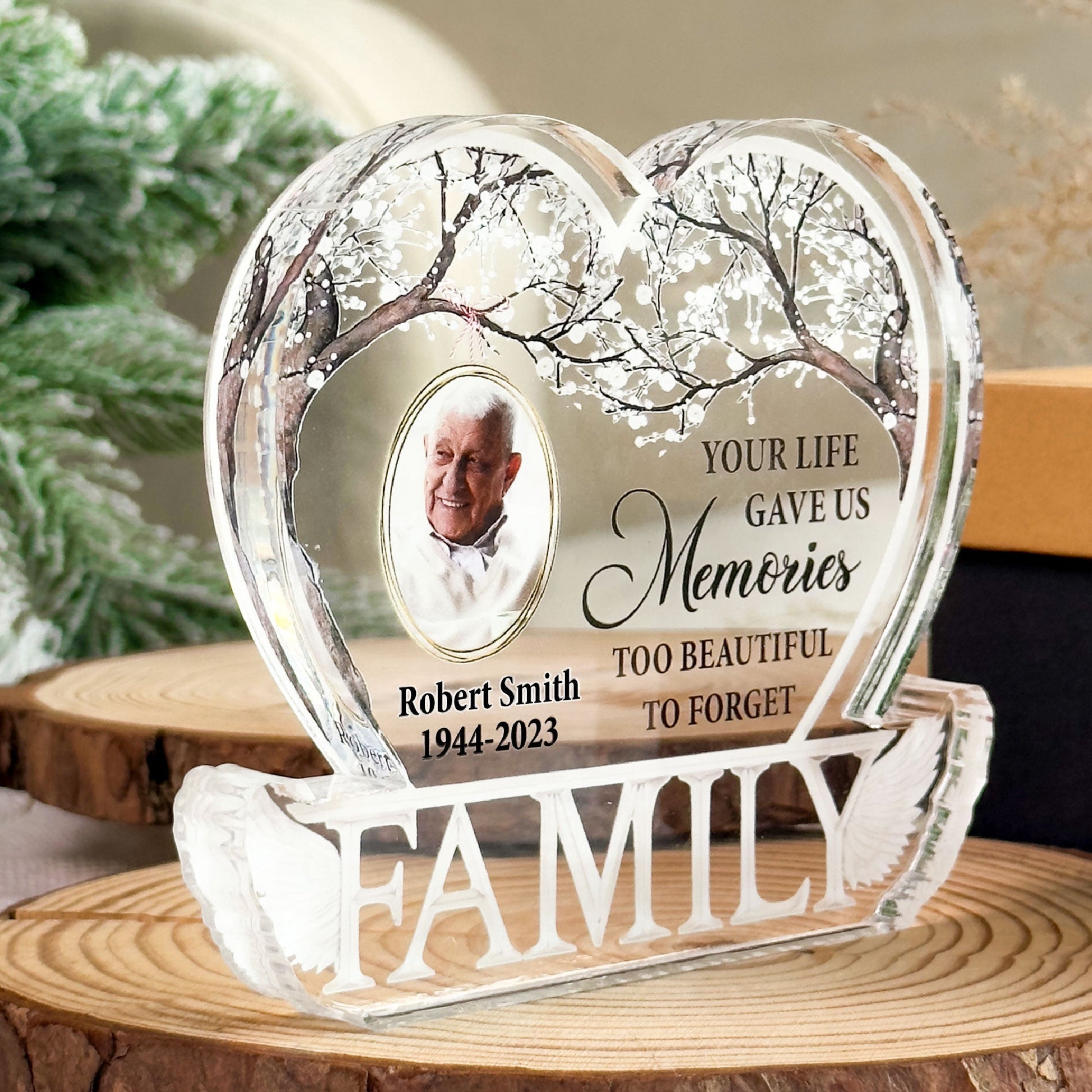 Personalized Photo Custom Shaped Acrylic Plaque Your Life Gave Us Memories Unique Memorial Gifts - Image 2
