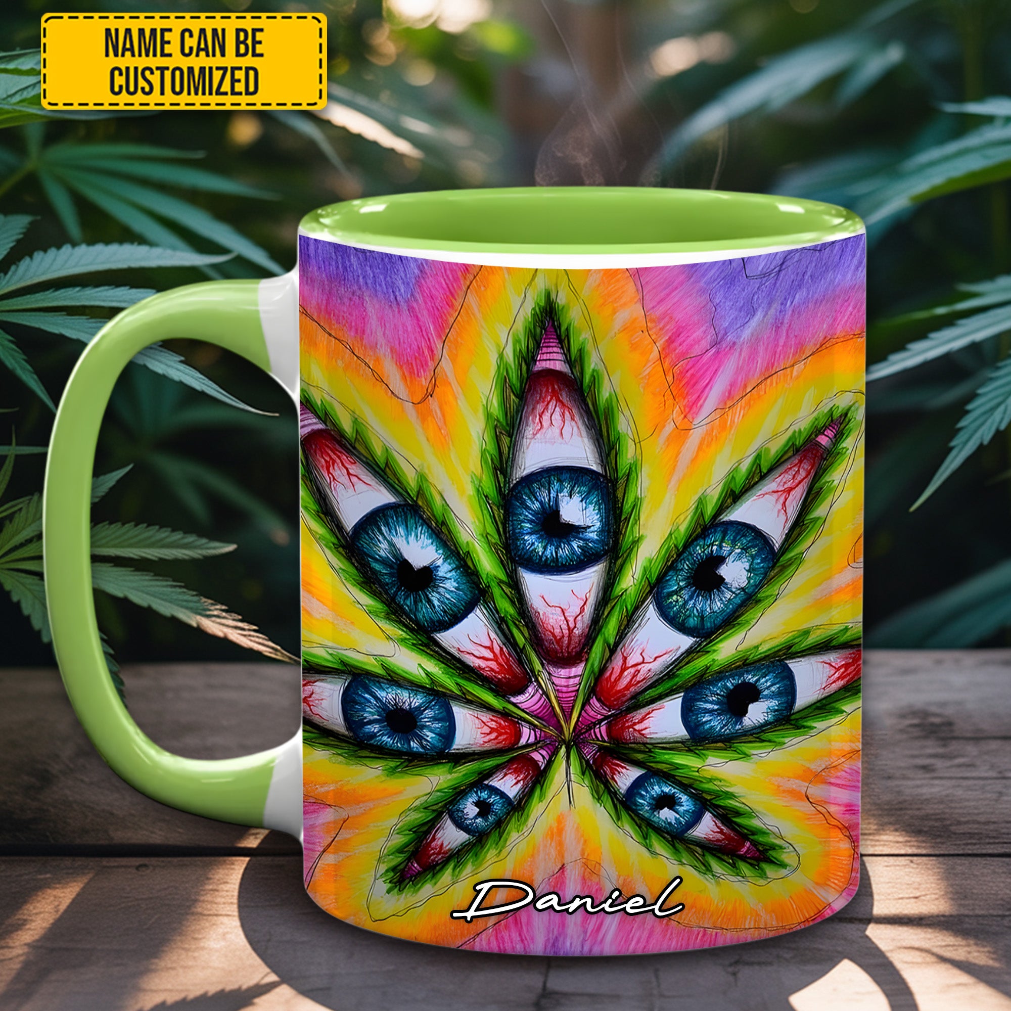 Personalized Psychedelic Accent Mug Vision Leaf Items Gifts For Mother - Image 5