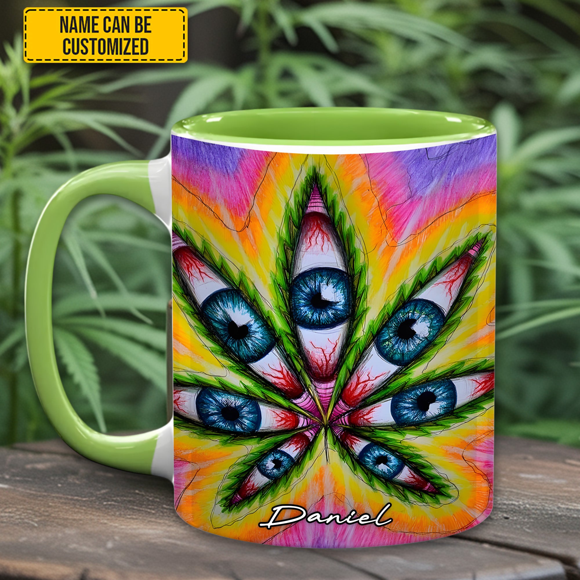 Personalized Psychedelic Accent Mug Vision Leaf Items Gifts For Mother - Image 4