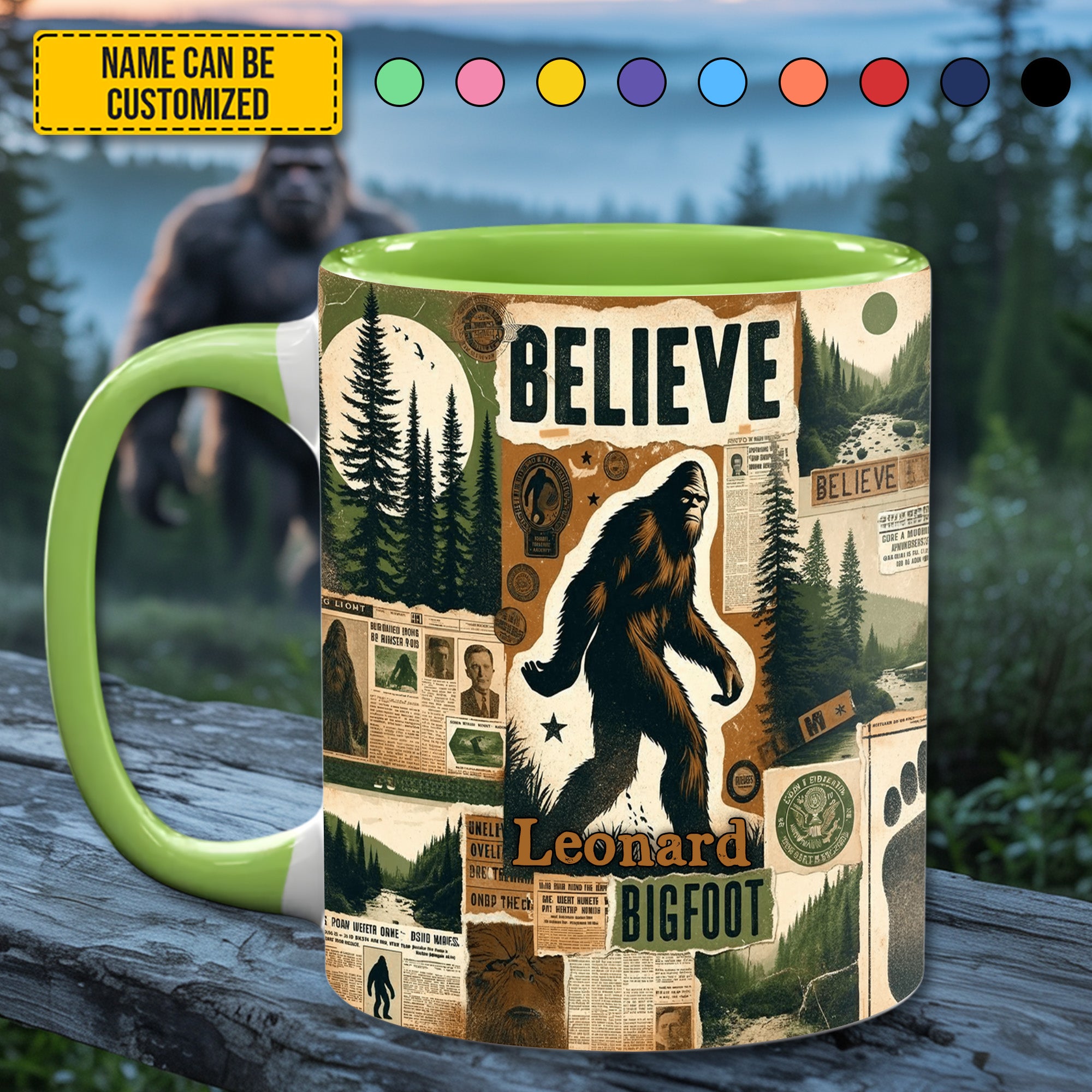 Personalized Sasquatch Accent Mug Believe Bigfoot Gift Ideas For Sister - Image 4