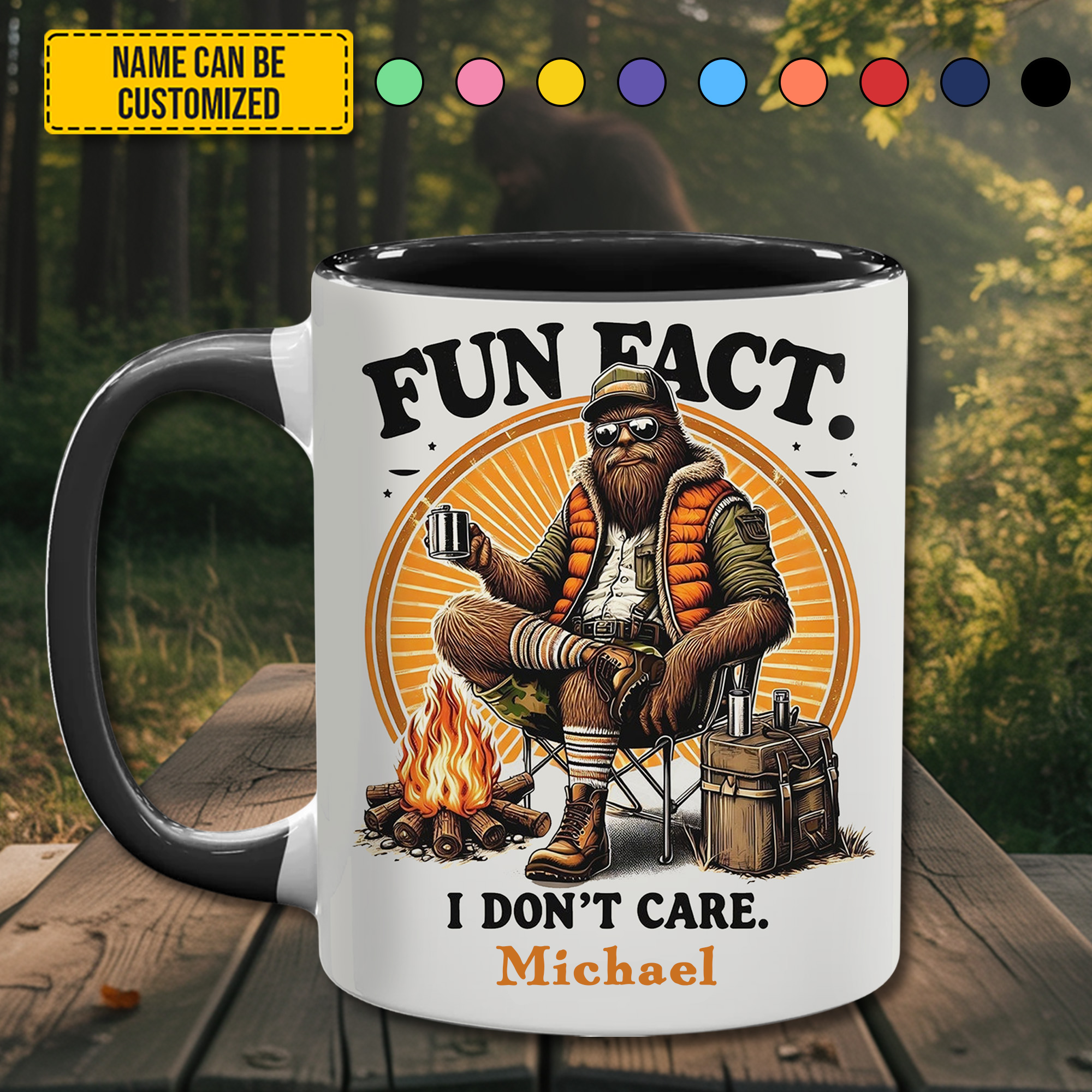 Personalized Sasquatch Accent Mug Chill & Don't Care Unique Sasquatch Gifts - Image 4