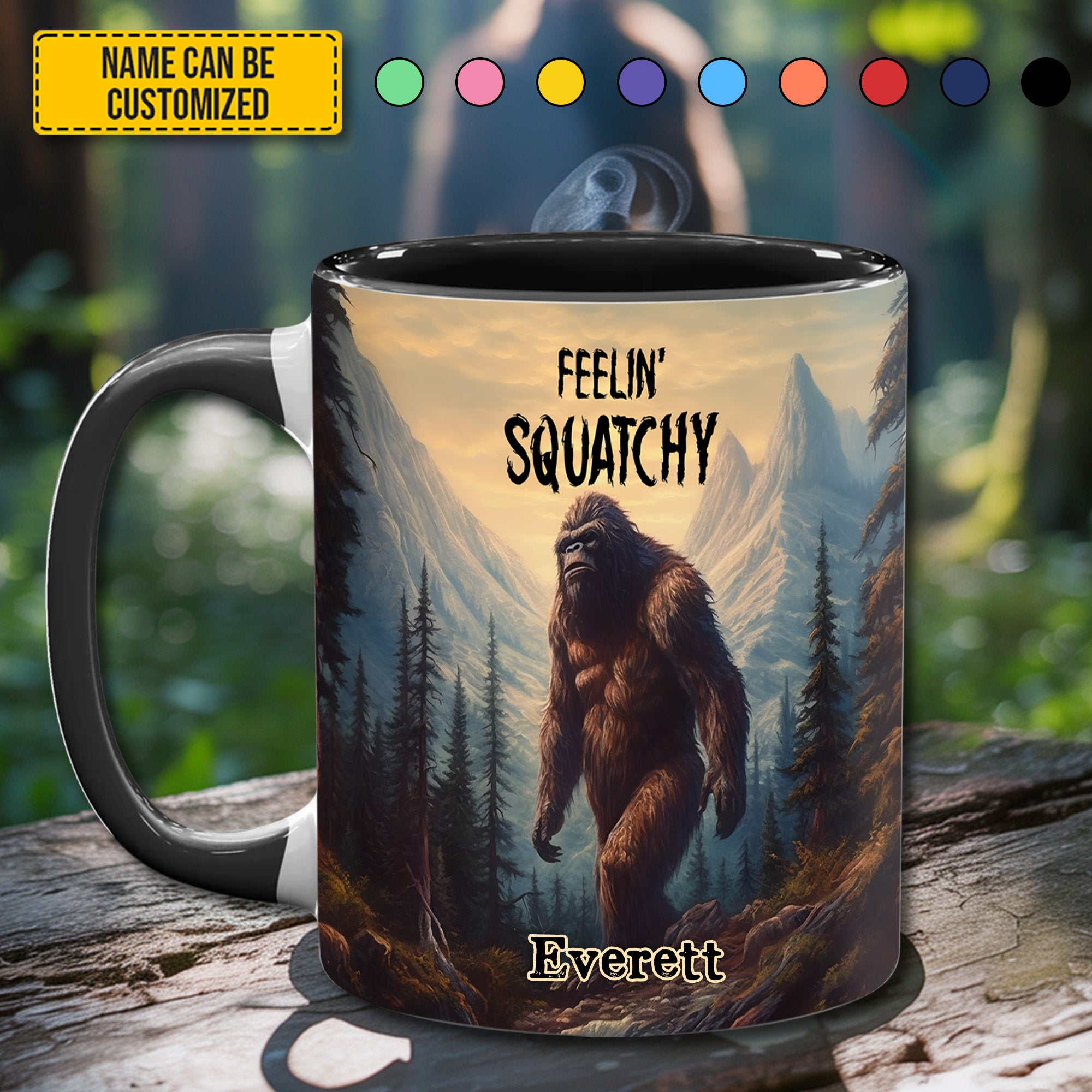 Personalized Sasquatch Accent Mug Feelin' Squatchy Cute Gift For Squatchy Lovers - Image 3