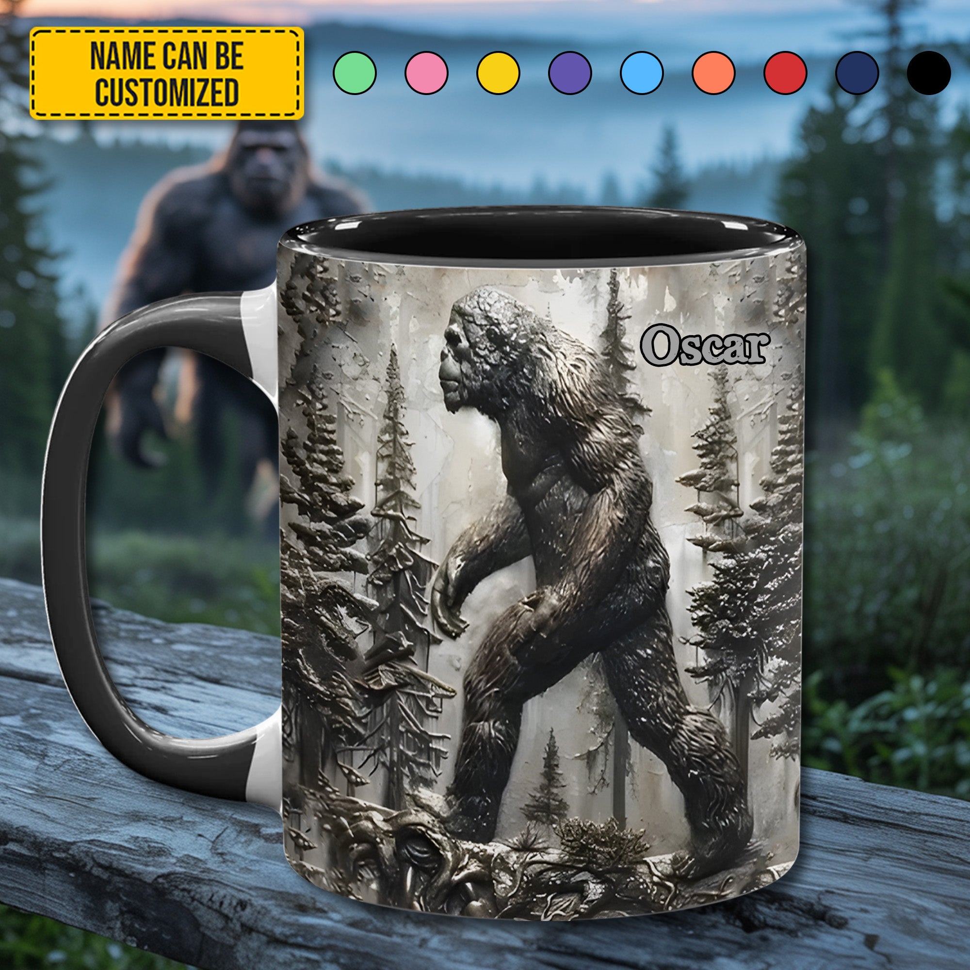Personalized Sasquatch/Bigfoot Accent Mug Legend in the Trees Bigfoot Gifts For Adults - Image 4
