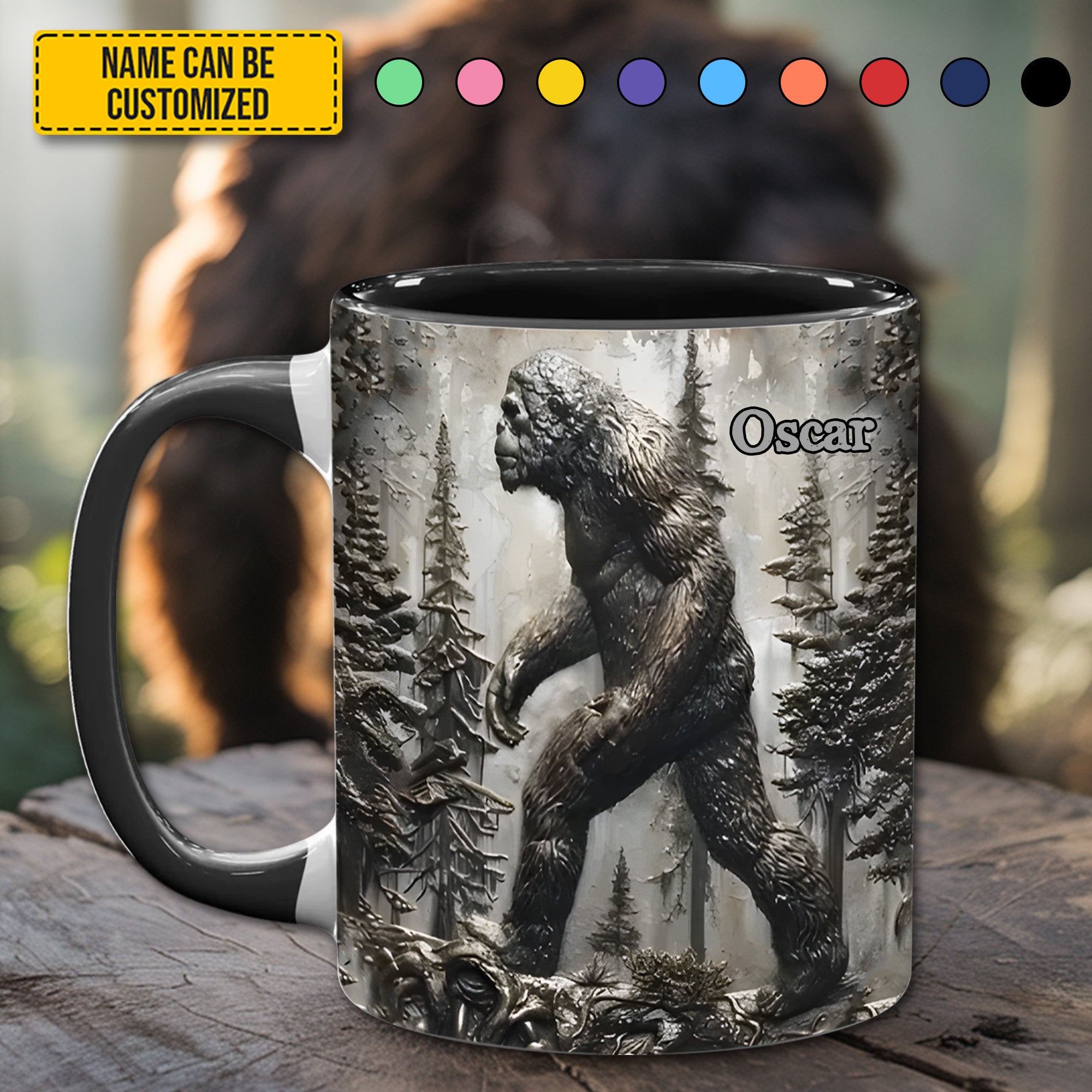 Personalized Sasquatch/Bigfoot Accent Mug Legend in the Trees Bigfoot Gifts For Adults - Image 2