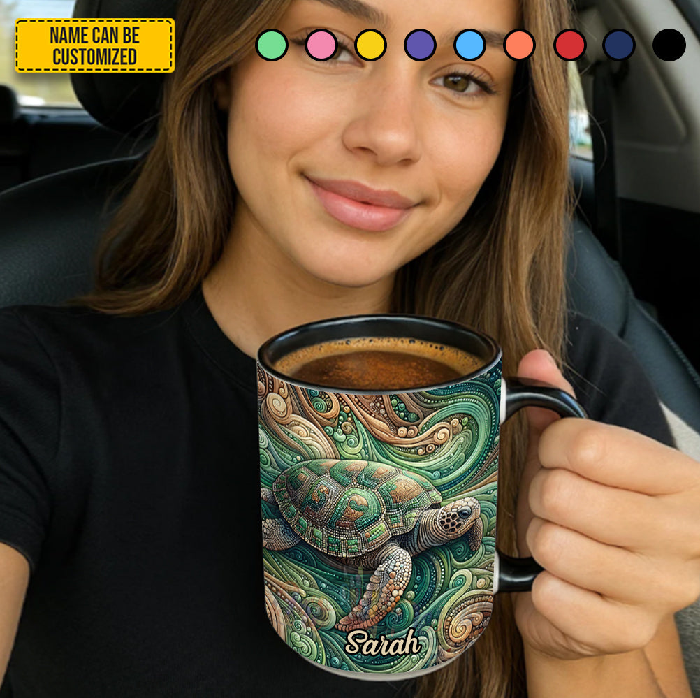 Personalized Sea Turtle Accent Mug Sea Turtle Gifts For Mom - Image 2