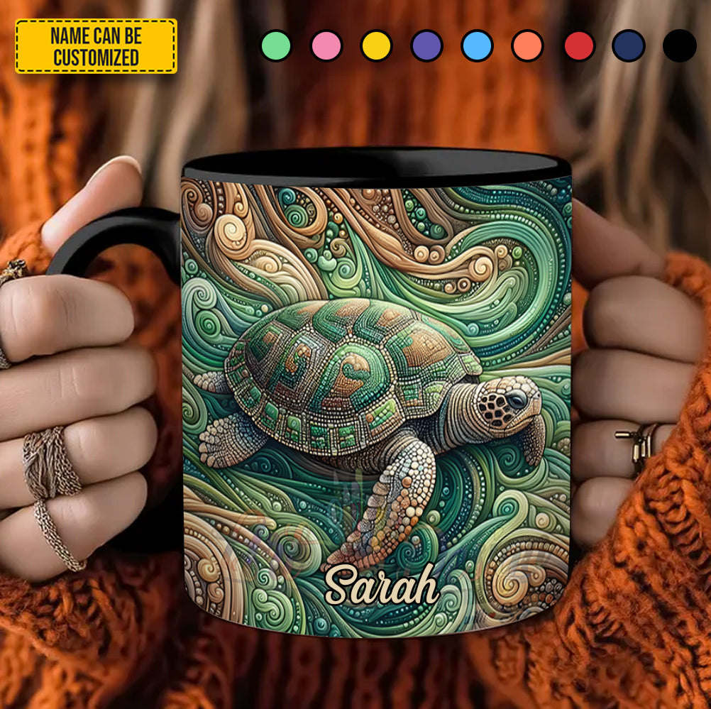 Personalized Sea Turtle Accent Mug Sea Turtle Gifts For Mom - Image 3
