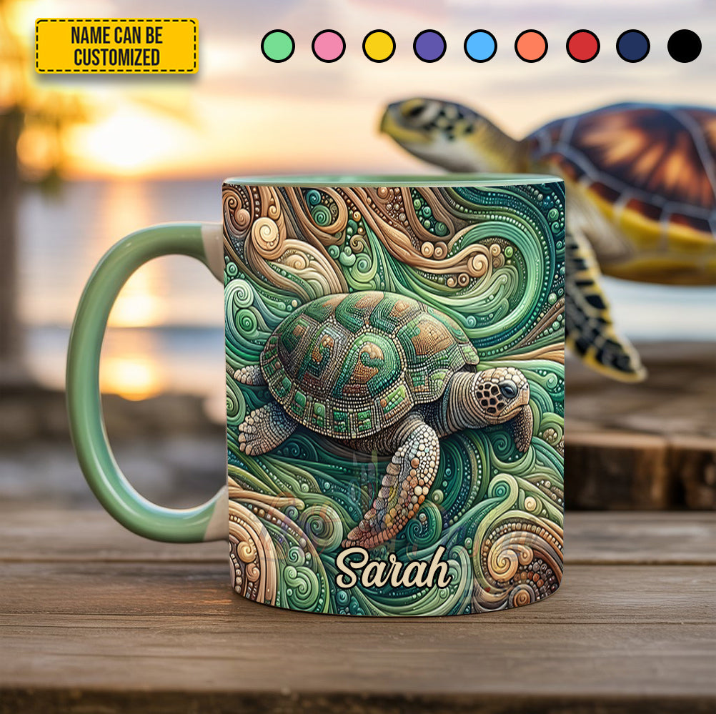 Personalized Sea Turtle Accent Mug Sea Turtle Gifts For Mom - Image 5