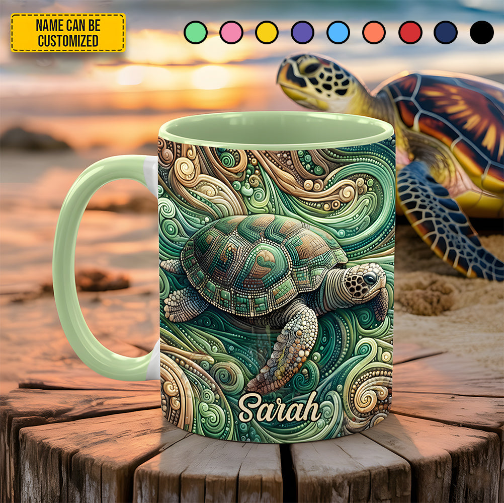 Personalized Sea Turtle Accent Mug Sea Turtle Gifts For Mom