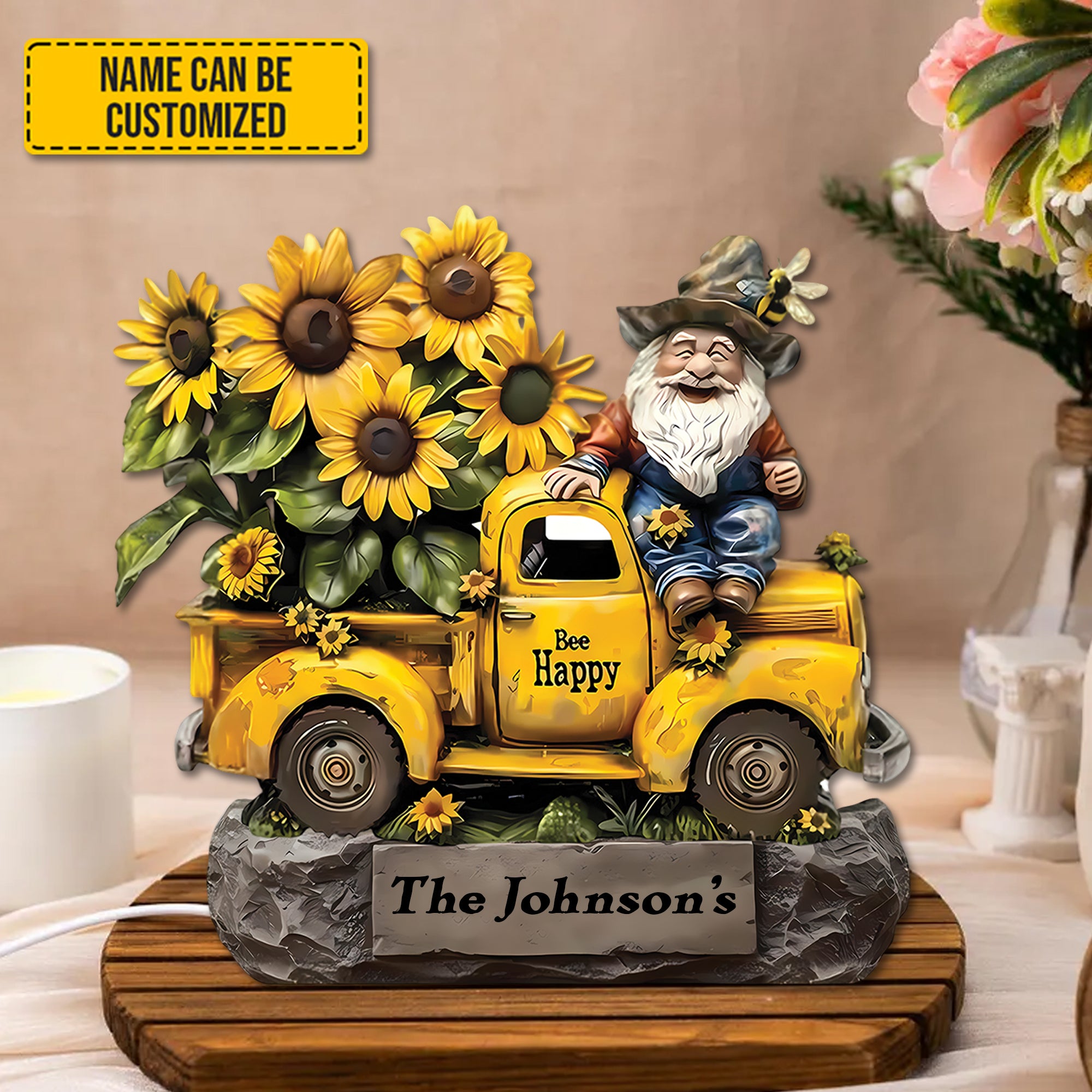 Personalized Shaped Acrylic Plaque Truck Country Sunflower Items For Gifts