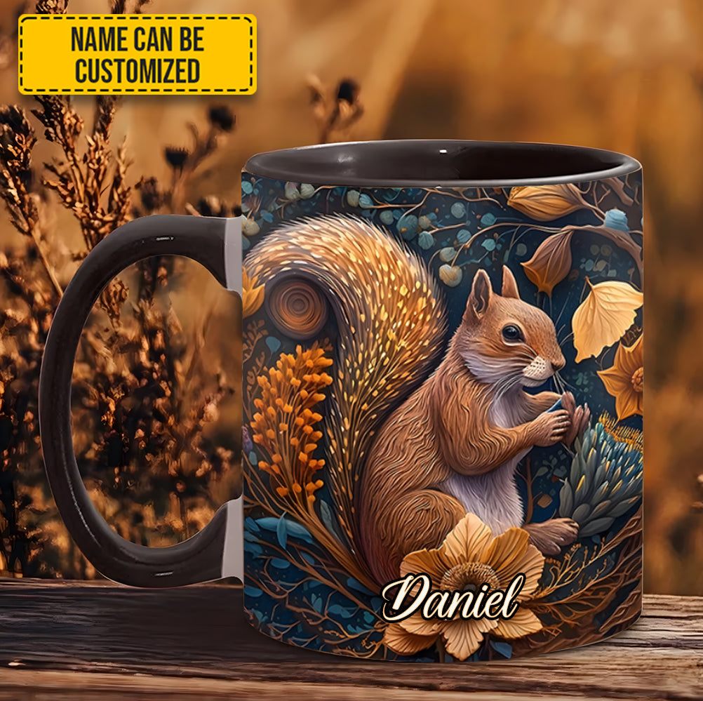 Personalized Squirrel Accent Mug Autumn Squirrel Cute Gift For Daughter