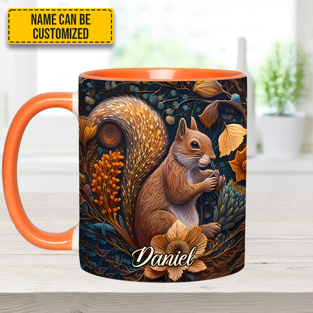 Personalized Squirrel Accent Mug Autumn Squirrel Cute Gift For Daughter - Image 6