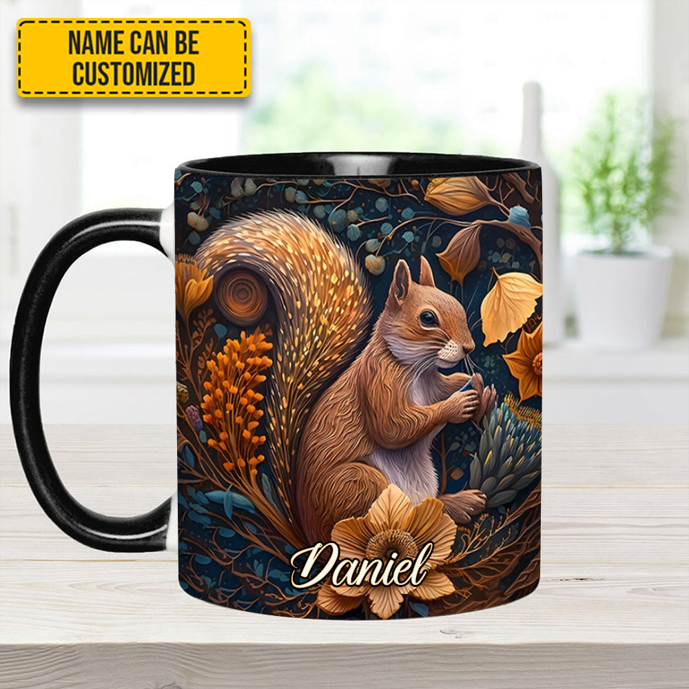 Personalized Squirrel Accent Mug Autumn Squirrel Cute Gift For Daughter - Image 3